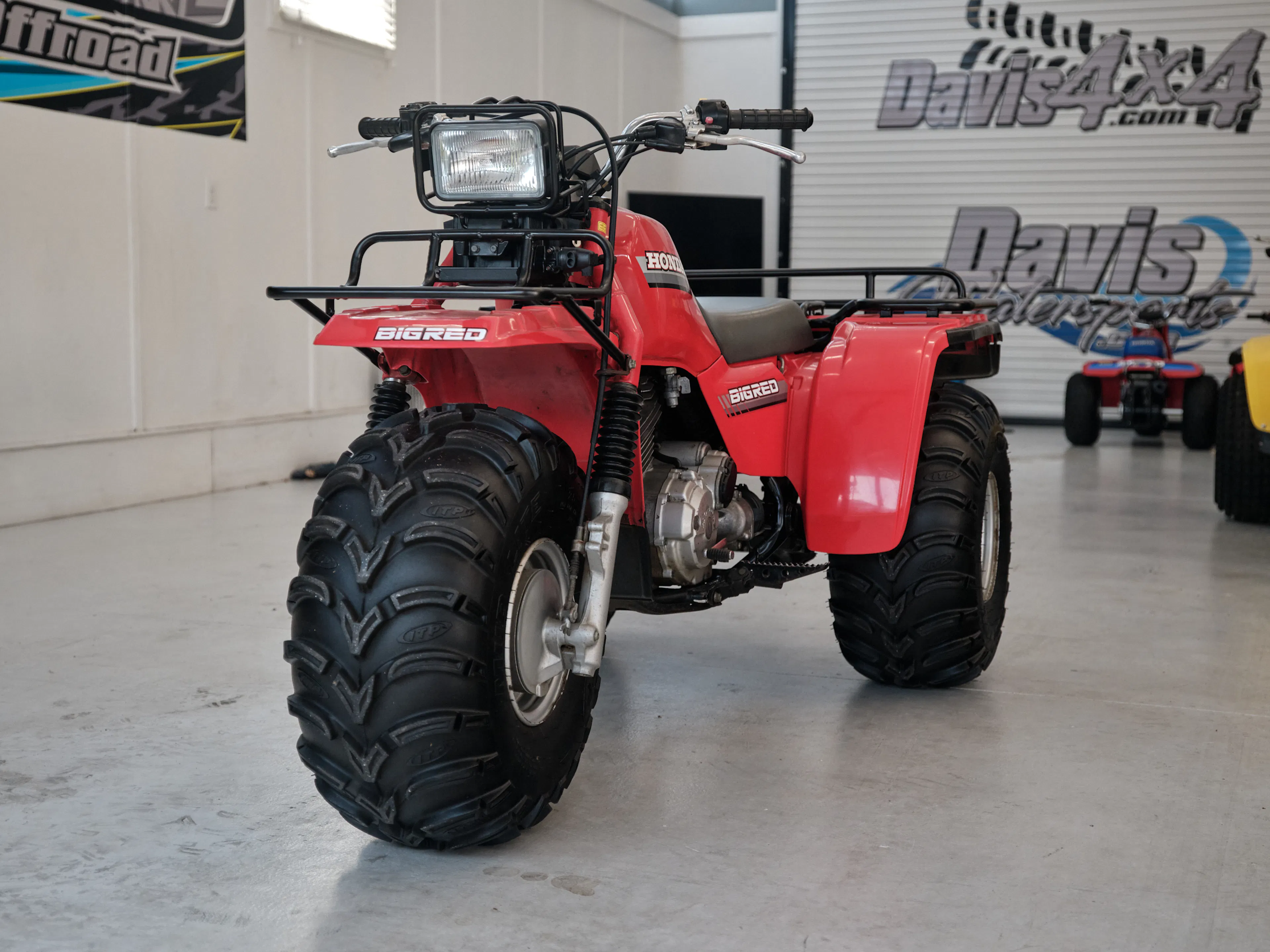 1986 Honda ATC 250ES Big Red left front steep 3/4