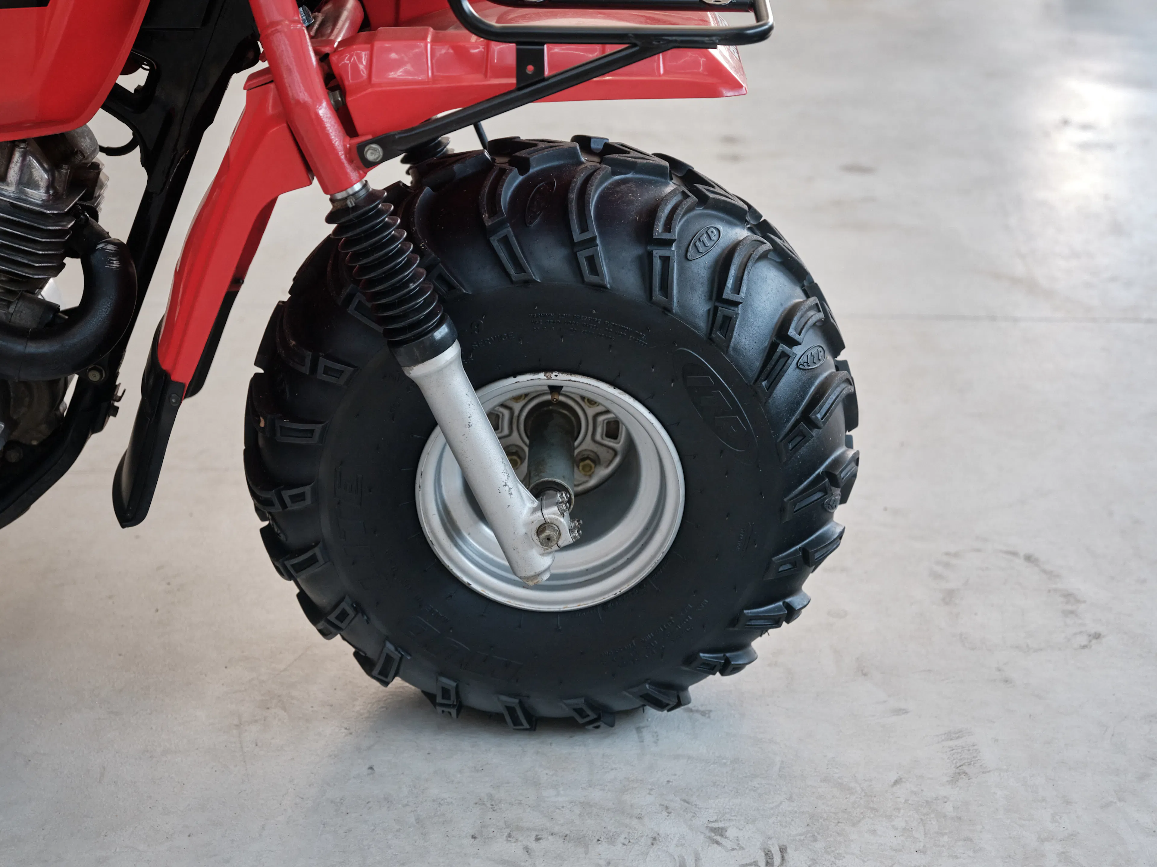 1986 Honda ATC 250ES Big Red front wheel right side