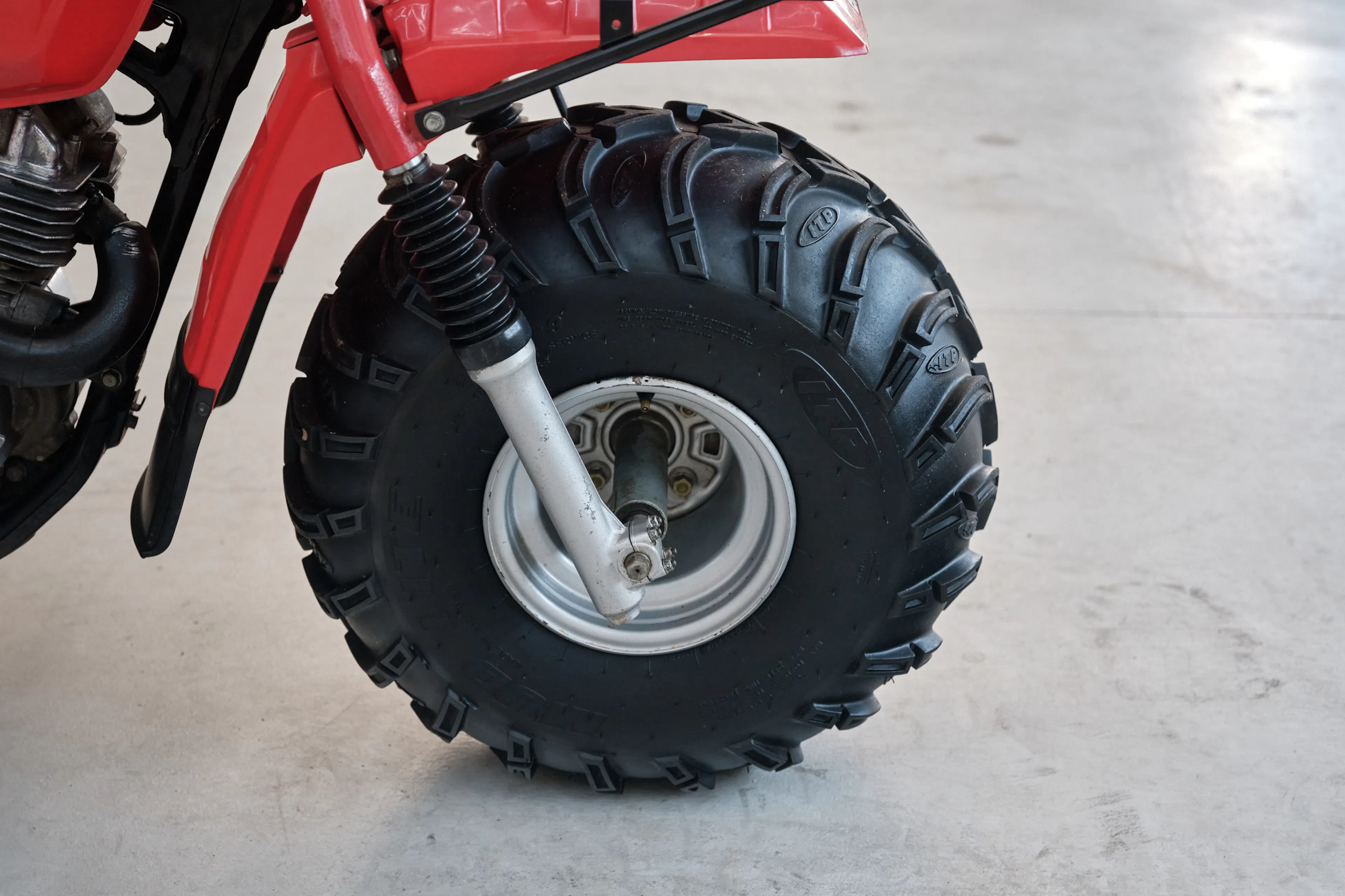 1986 Honda ATC 250ES Big Red front wheel right side