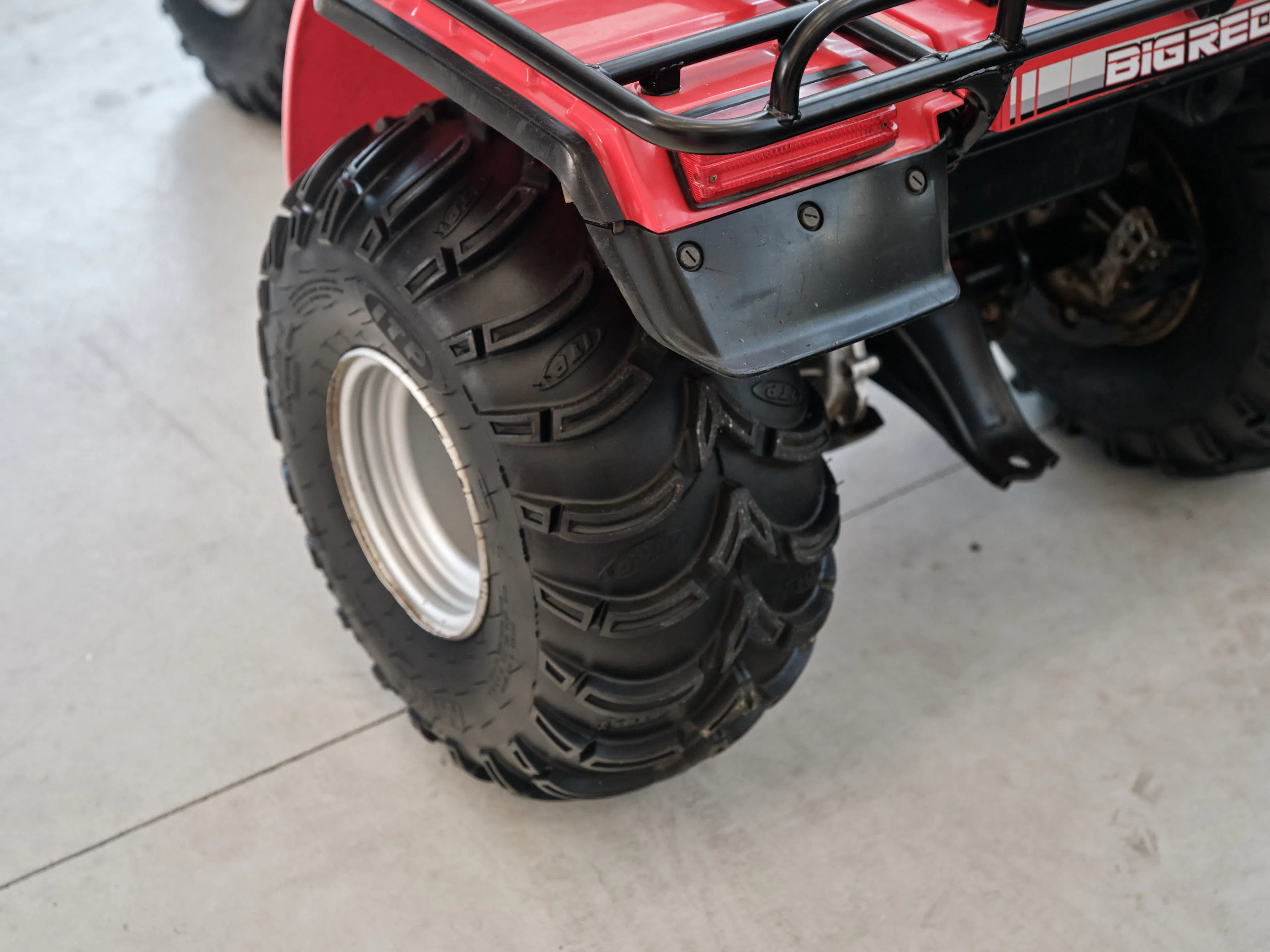 1986 Honda ATC 250ES Big Red left rear tire 3/4