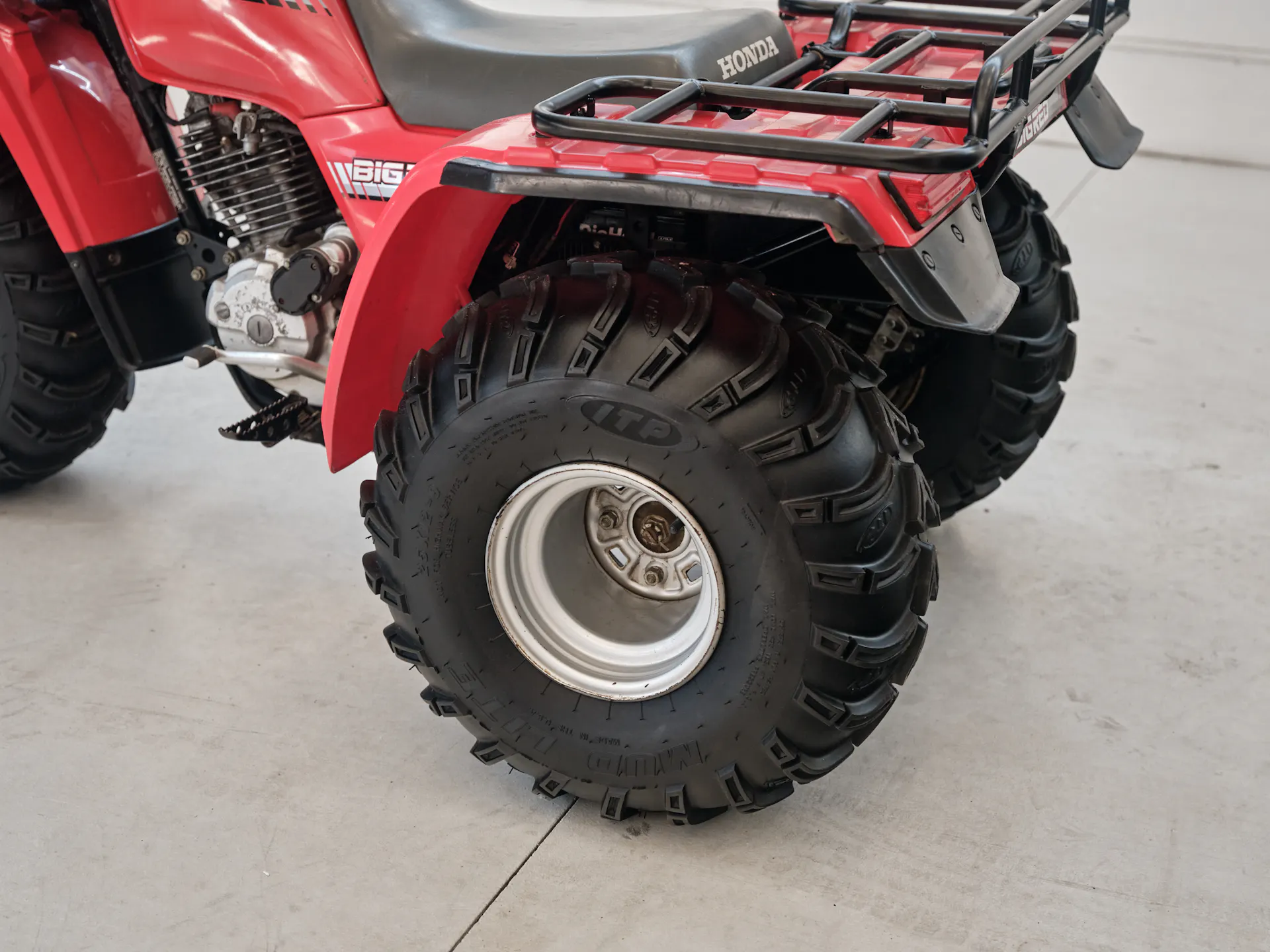 1986 Honda ATC 250ES Big Red left rear tire wide 3/4