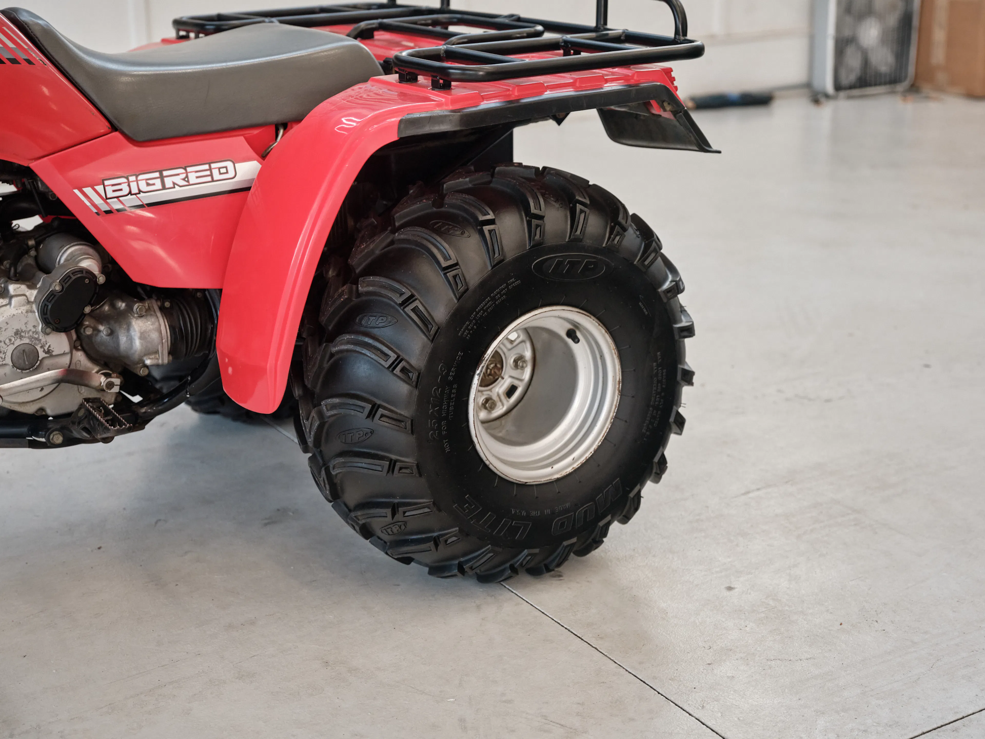 1986 Honda ATC 250ES Big Red left rear tire front offset