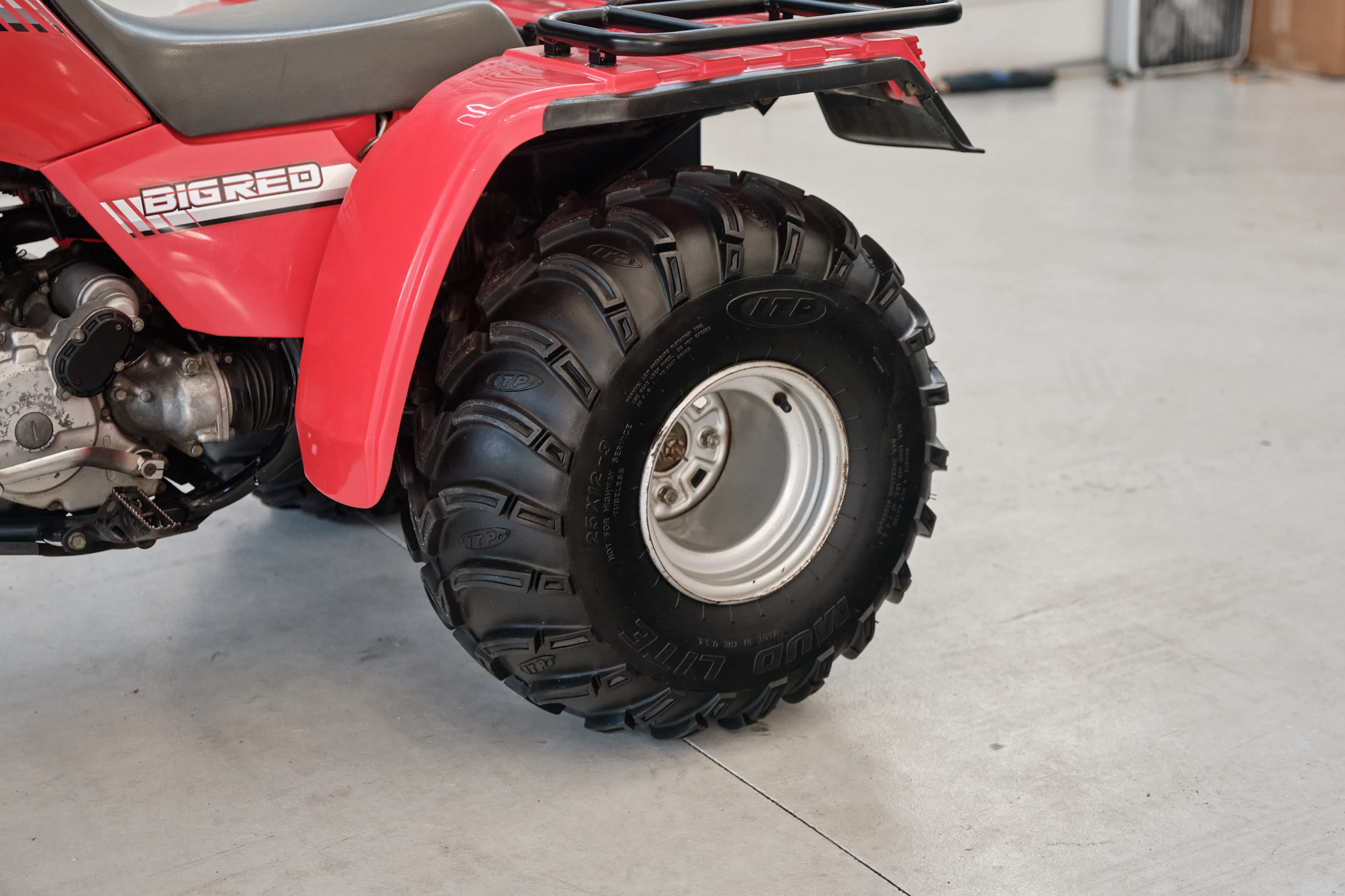 1986 Honda ATC 250ES Big Red left rear tire front offset