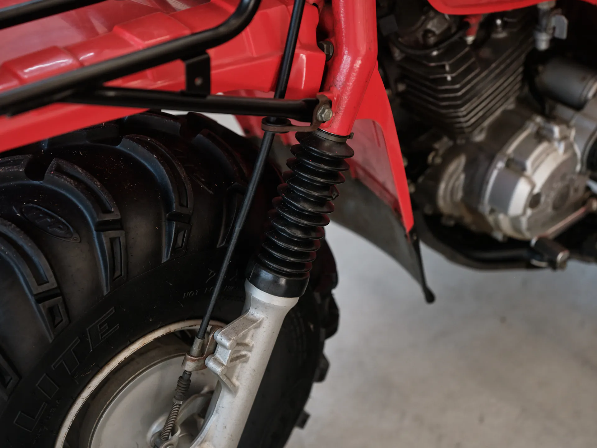 1986 Honda ATC 250ES Big Red left fork gaiter