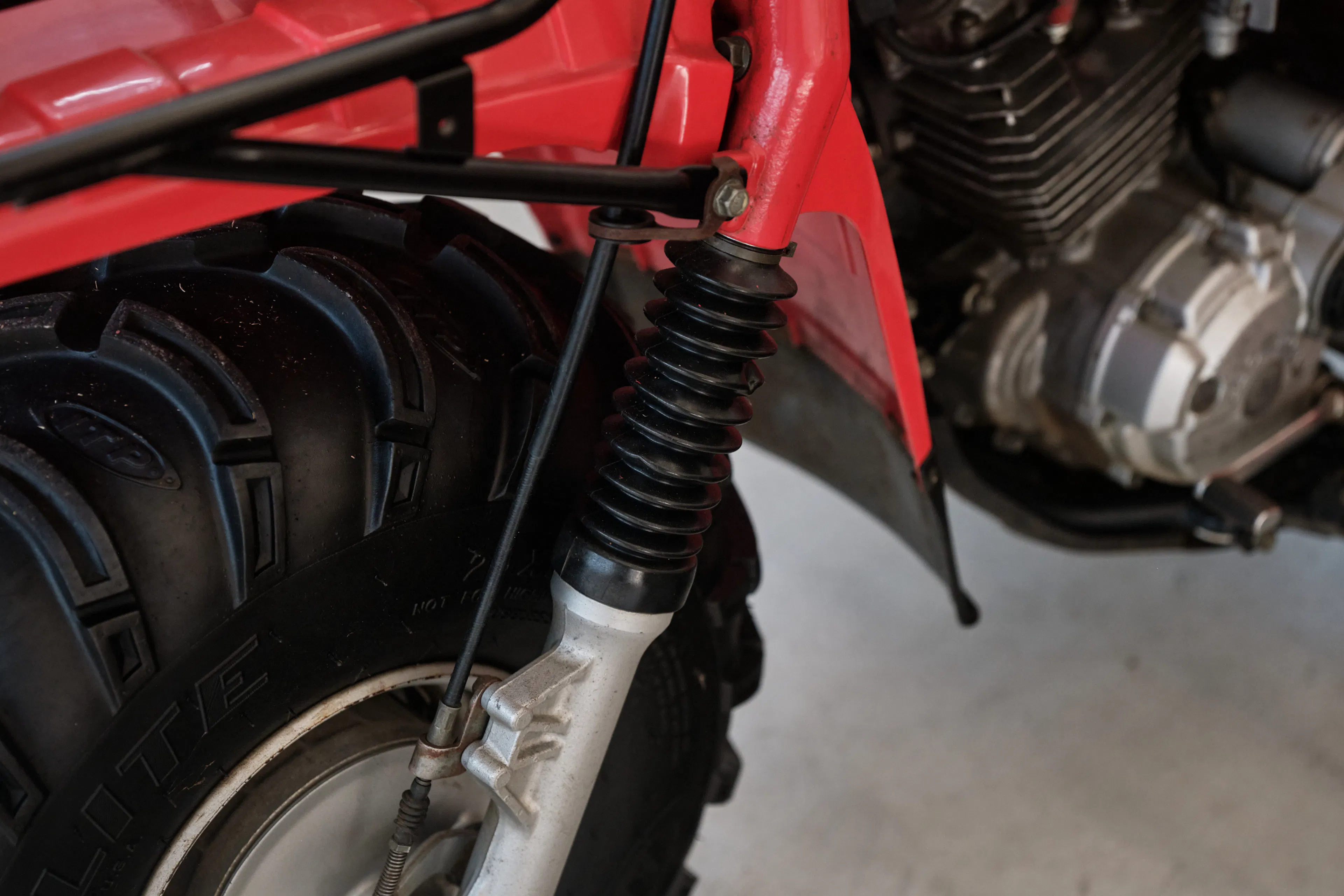 1986 Honda ATC 250ES Big Red left fork gaiter