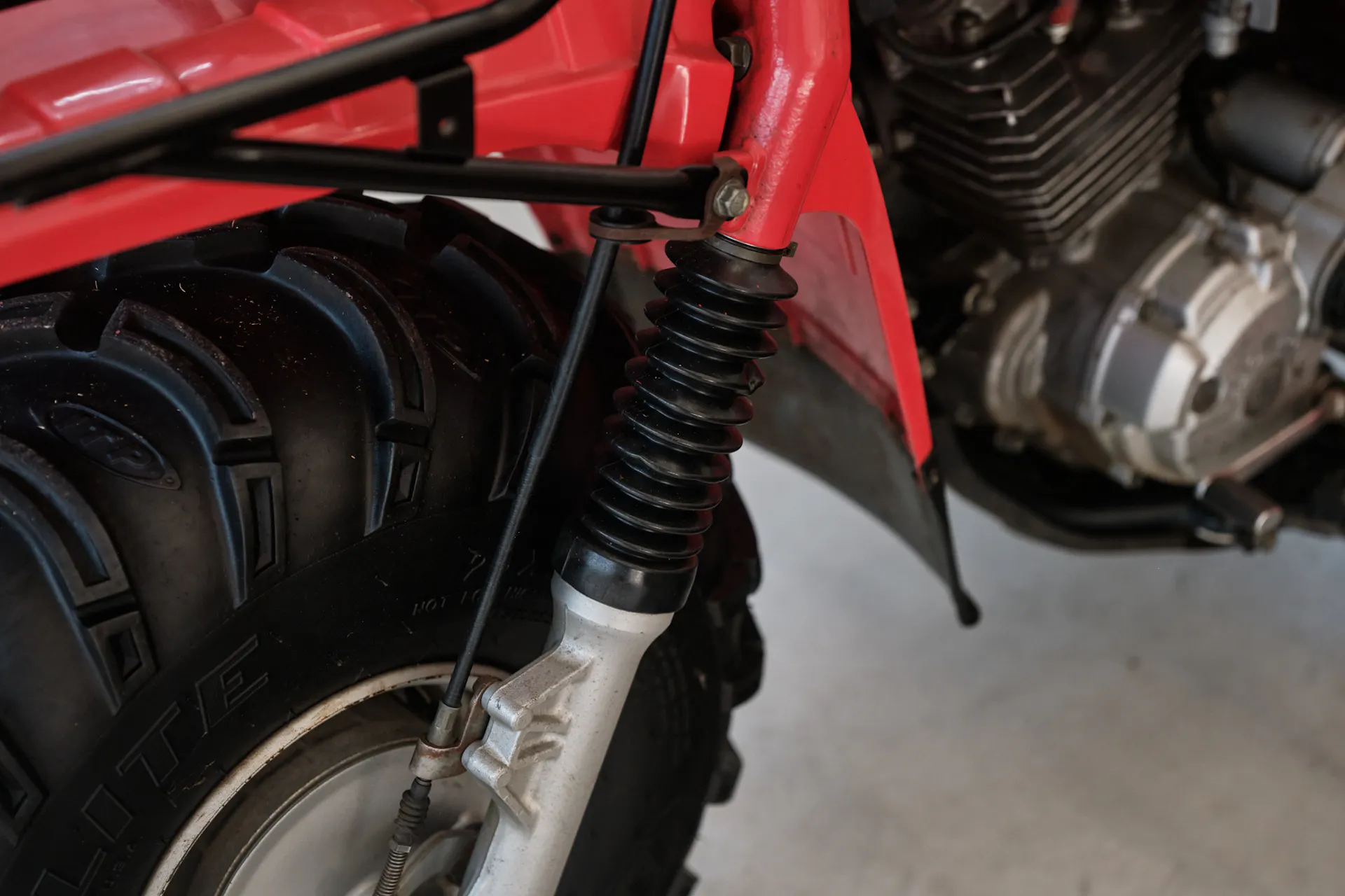 1986 Honda ATC 250ES Big Red left fork gaiter