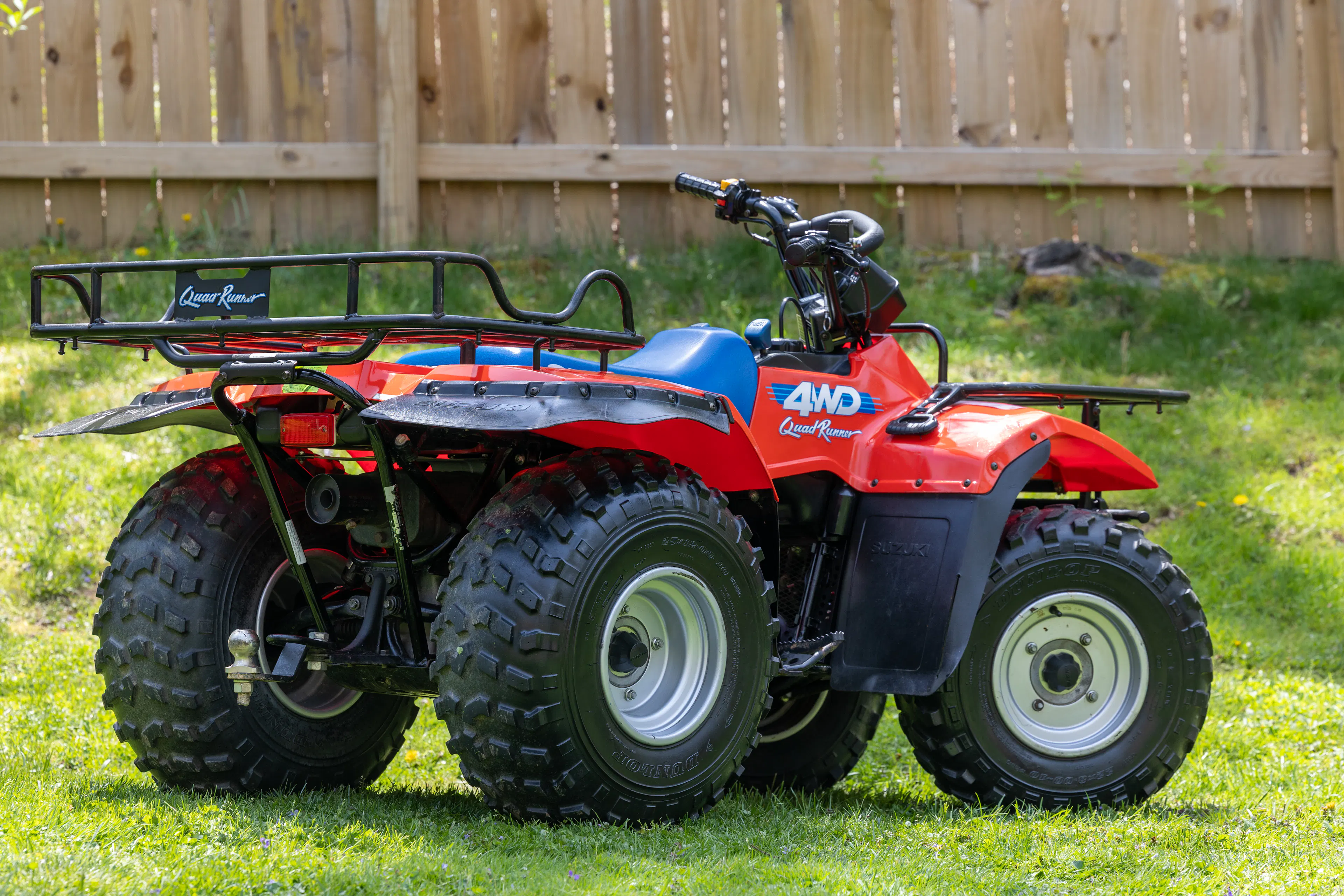 1987 Suzuki QuadRunner 250 4WD rear 3/4 passenger