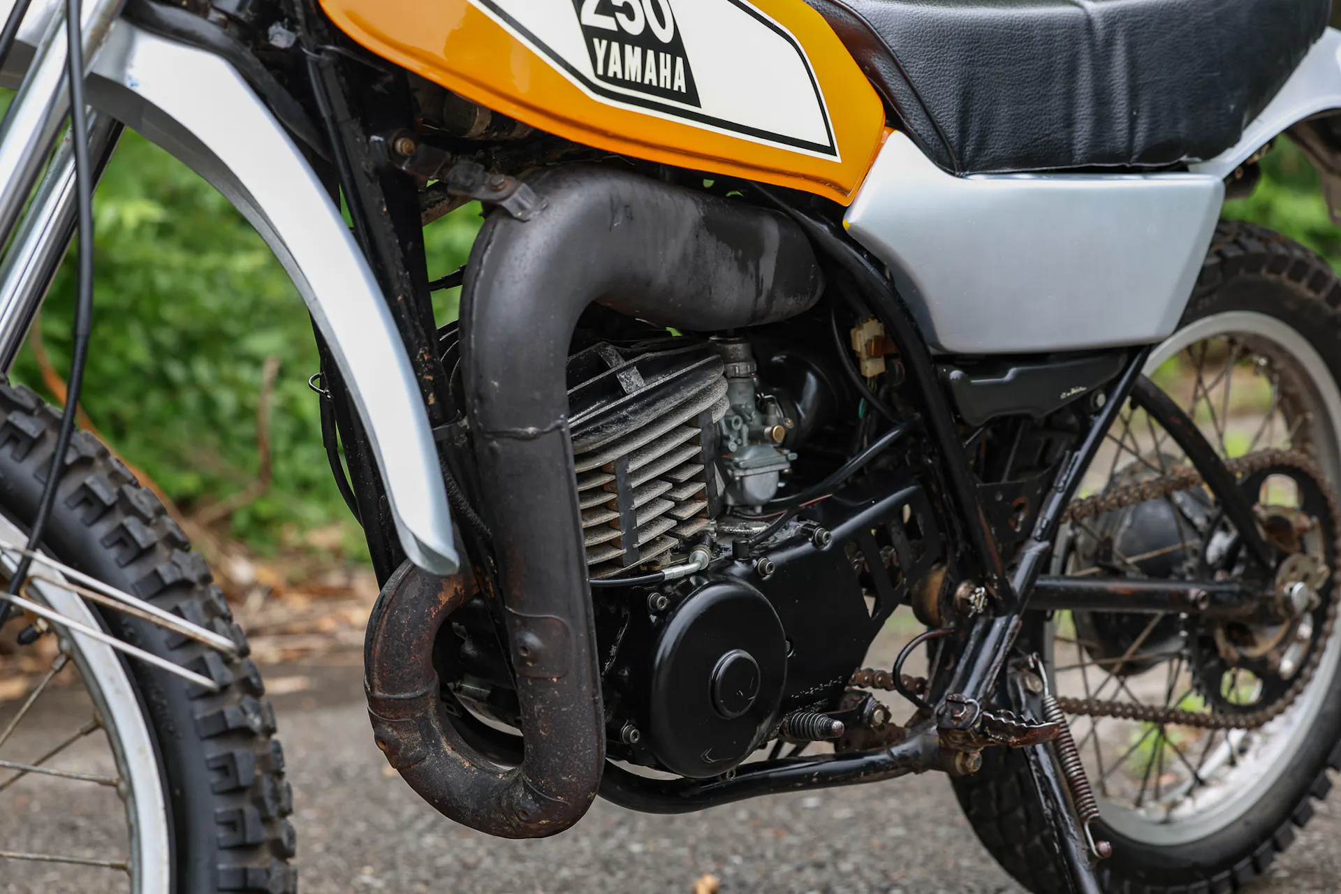 1977 Yamaha DT250 left side engine
