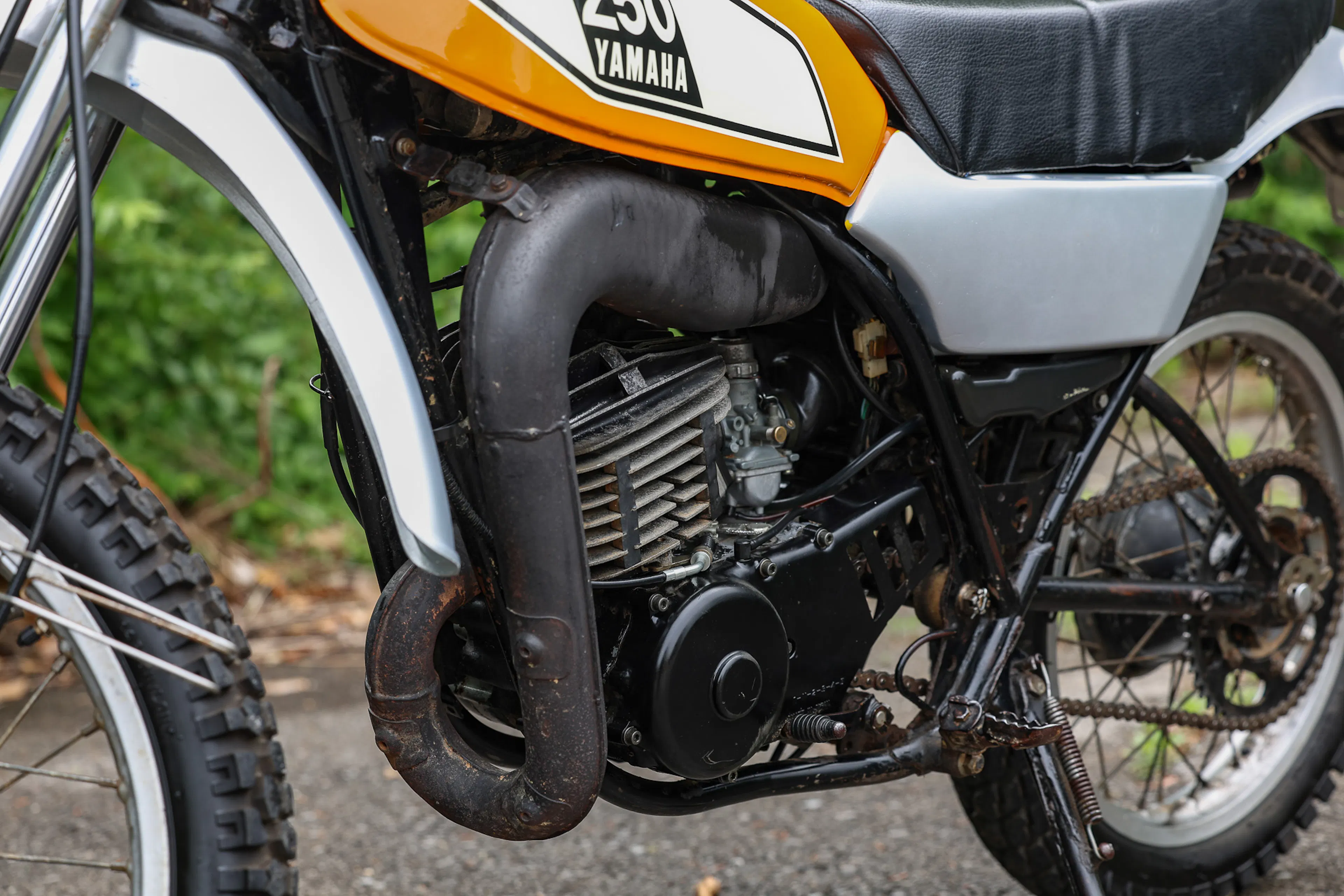 1977 Yamaha DT250 left side engine