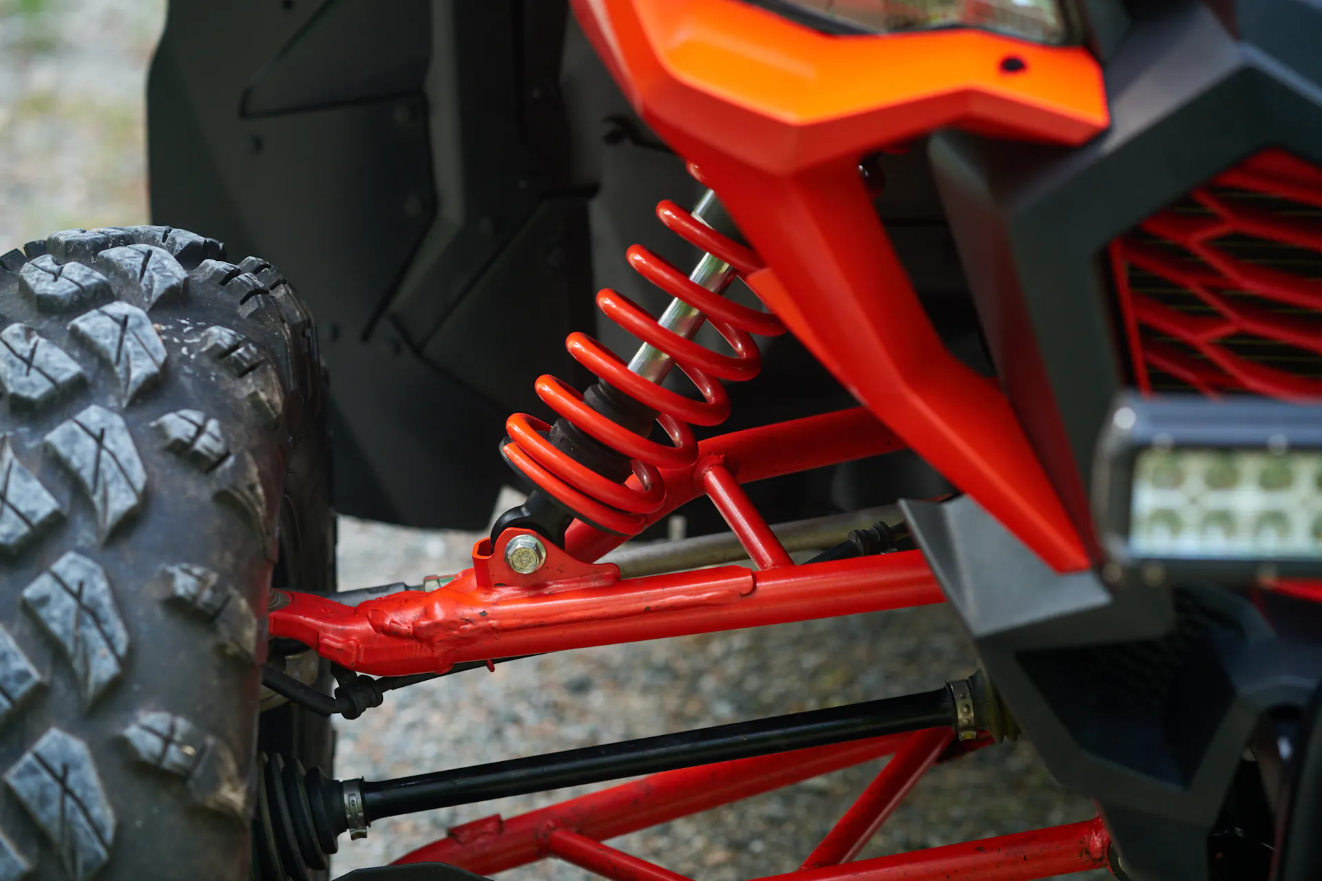 2023 Honda Talon 1000R passenger front suspension detail 