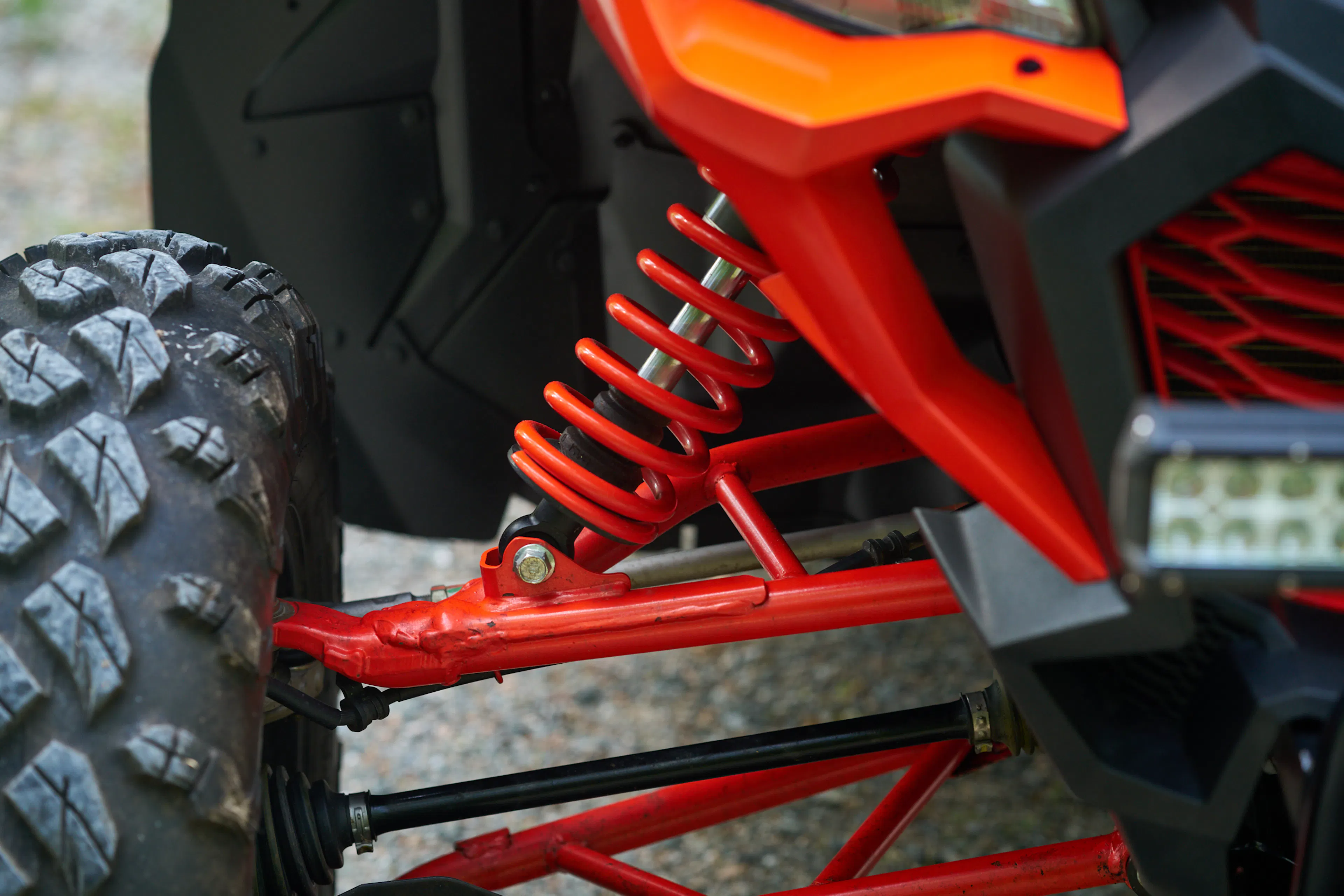 2023 Honda Talon 1000R passenger front suspension detail 