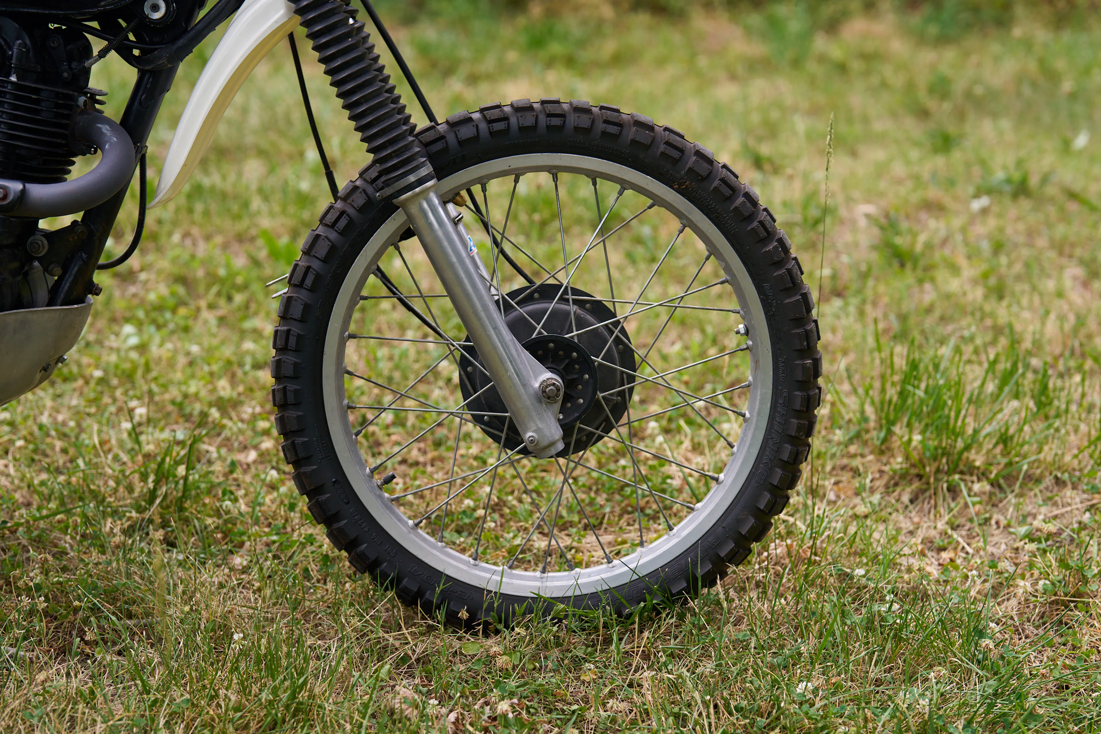 1980 Yamaha XT500 front wheel left