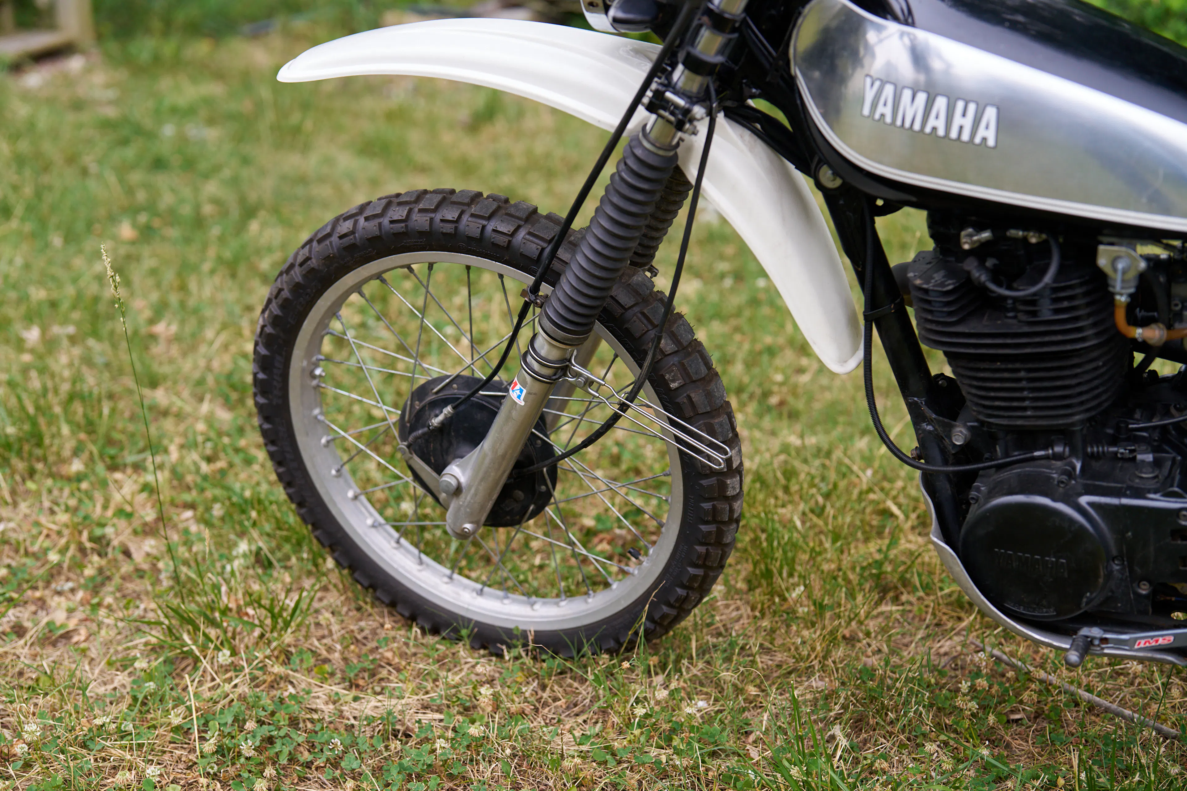 1980 Yamaha XT500 front tire left