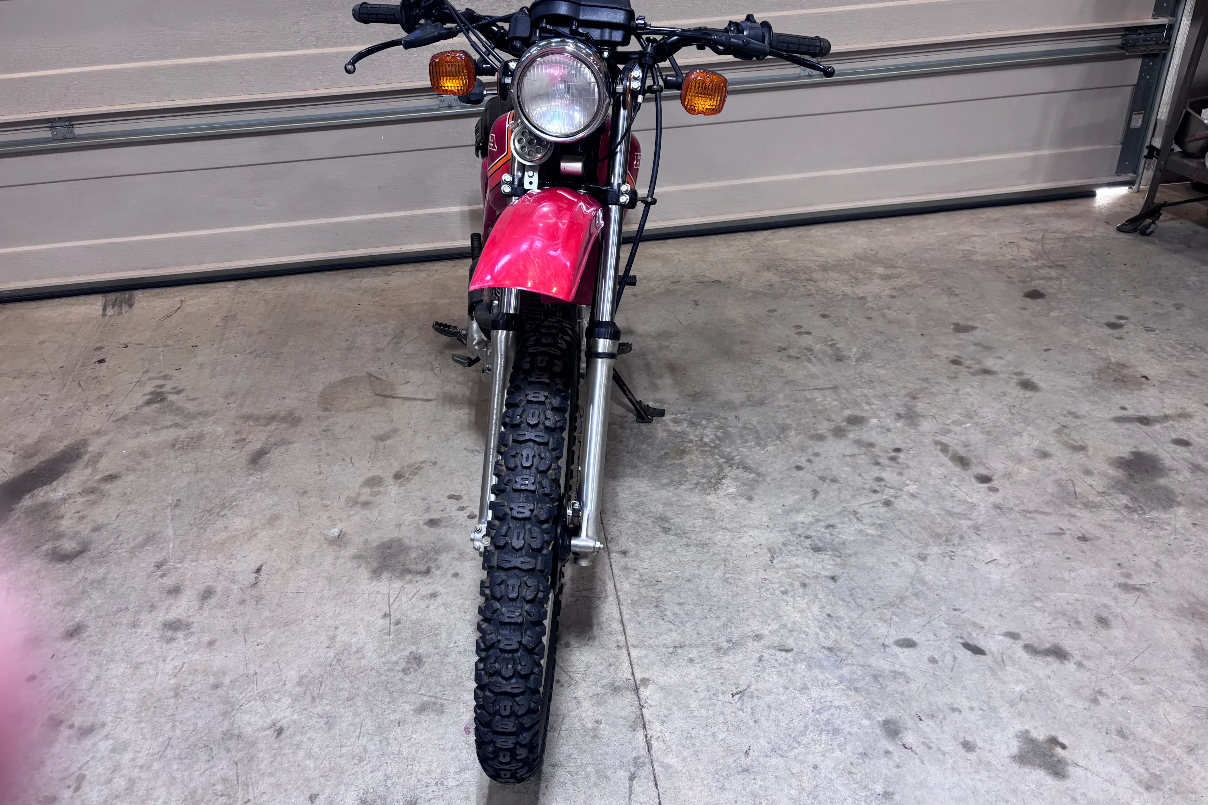 1980 Honda XL500S front bars right