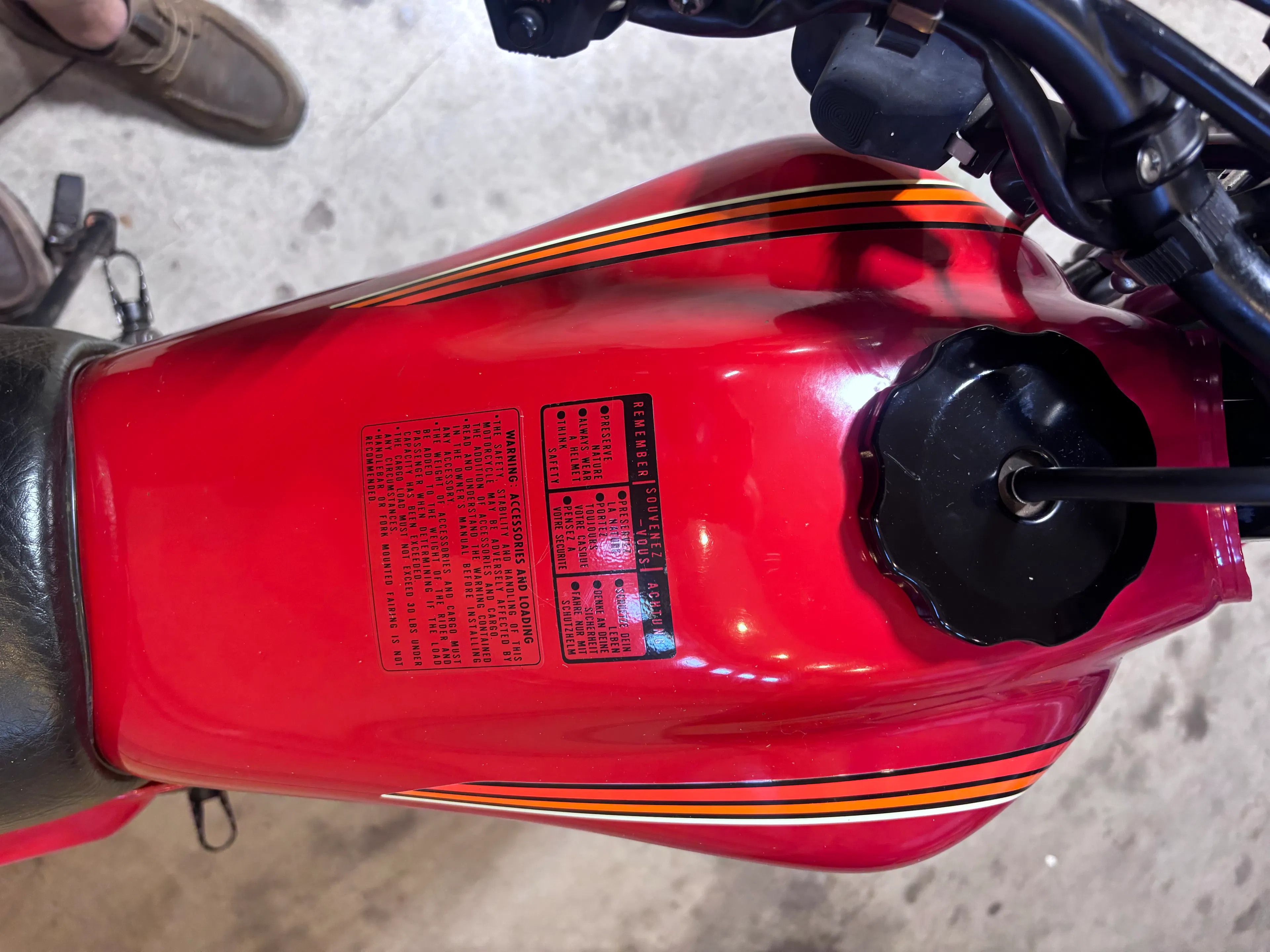 1980 Honda XL500S tank top