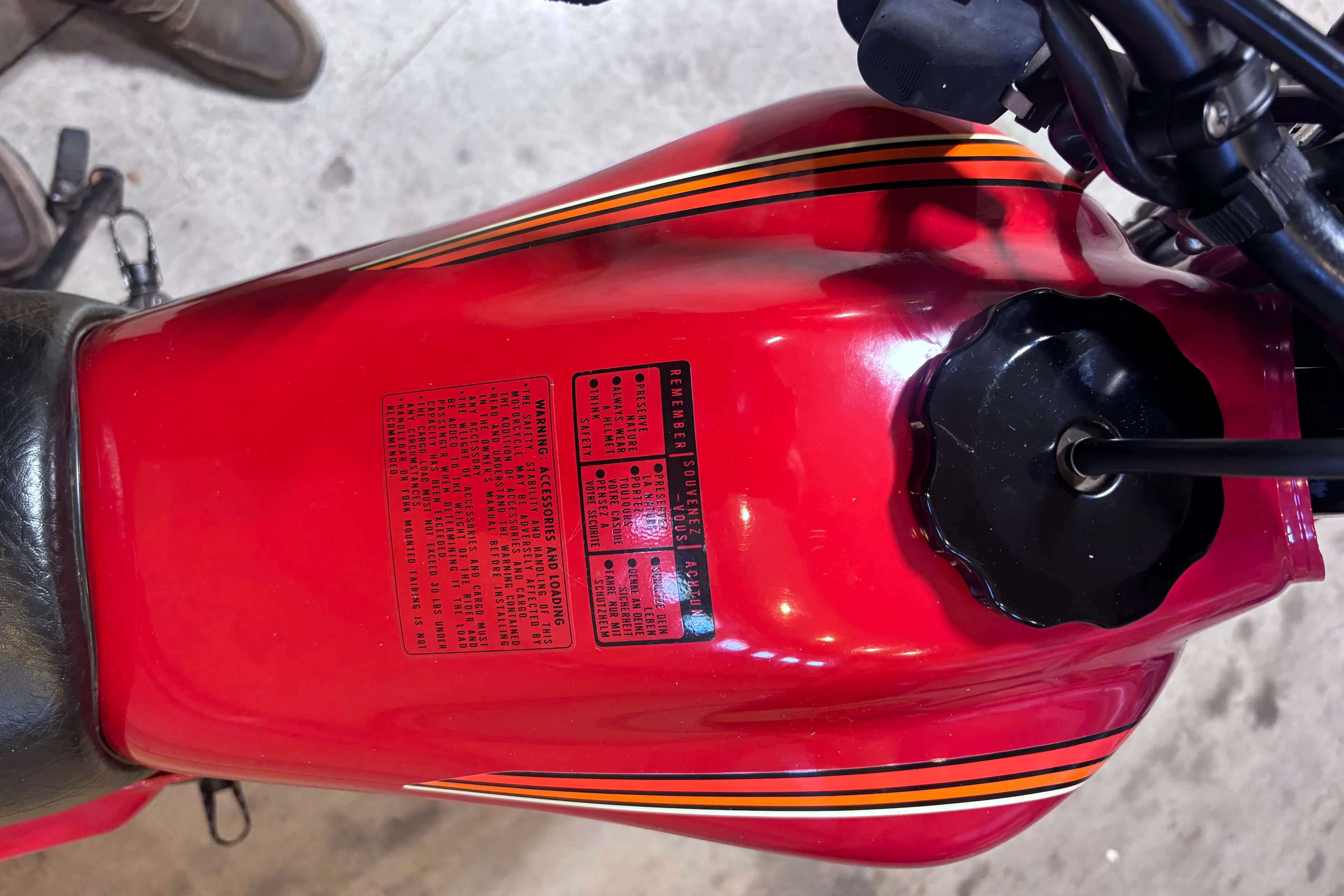 1980 Honda XL500S tank top