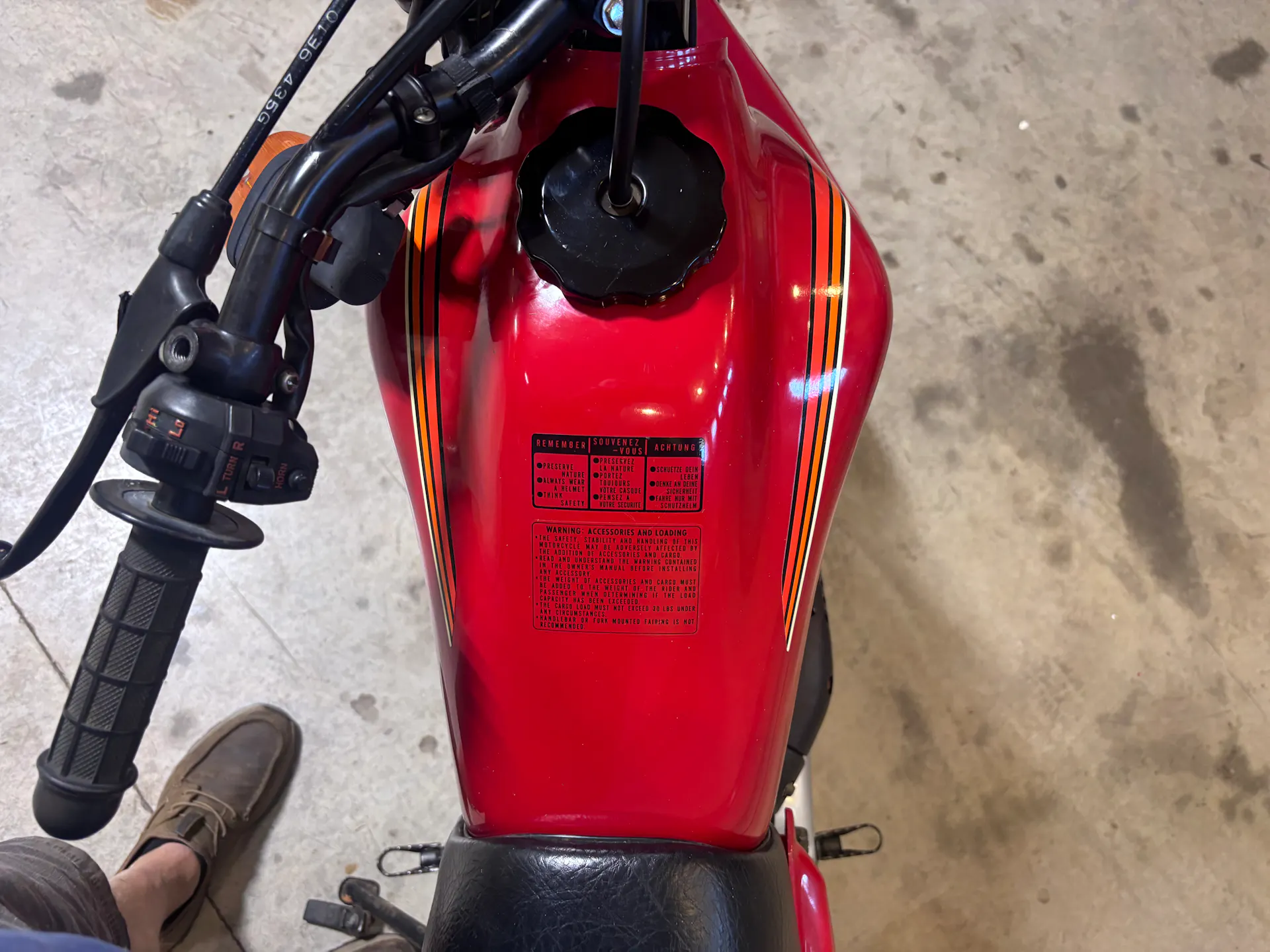 1980 Honda XL500S tank top 2