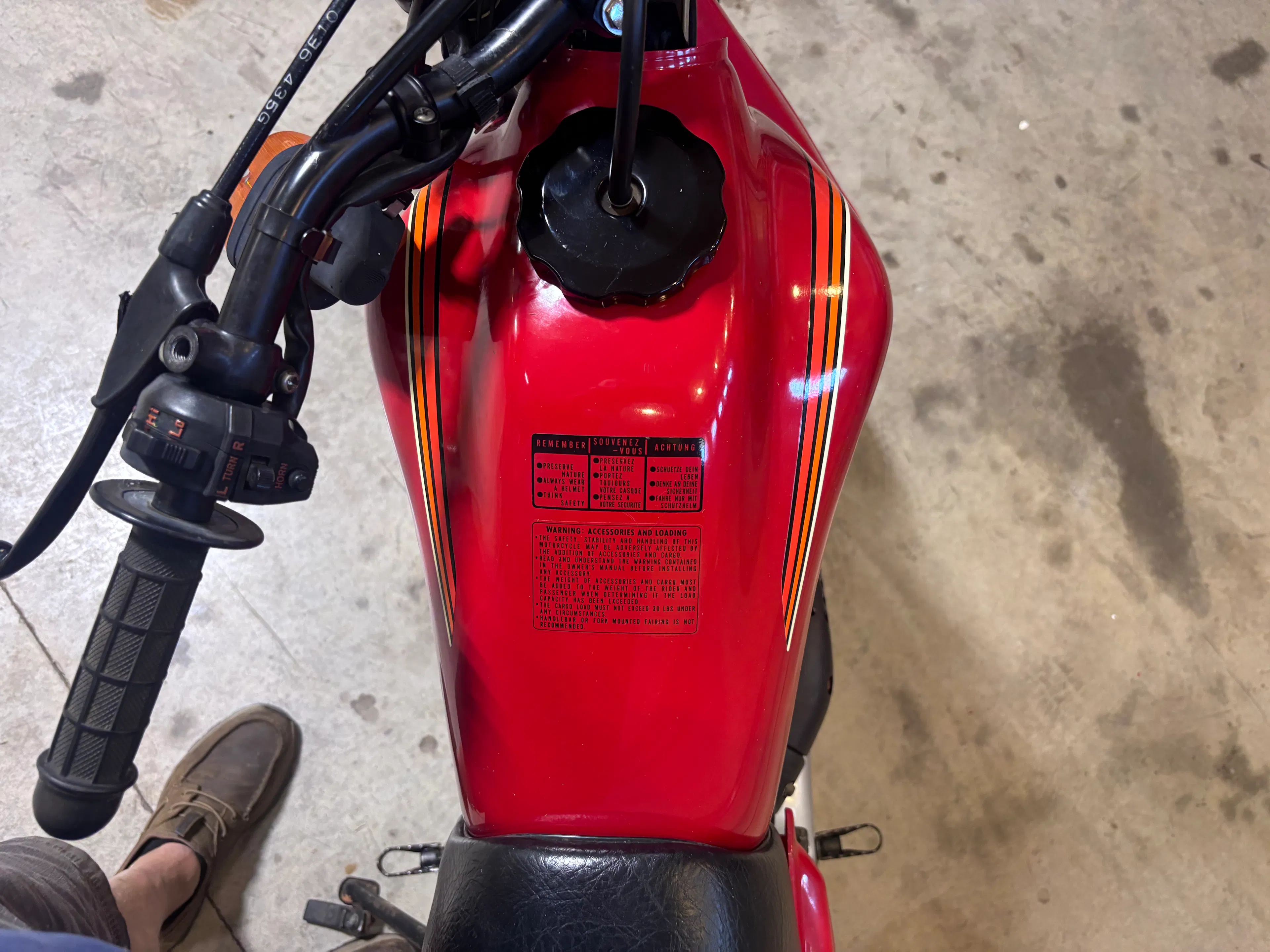 1980 Honda XL500S tank top 2