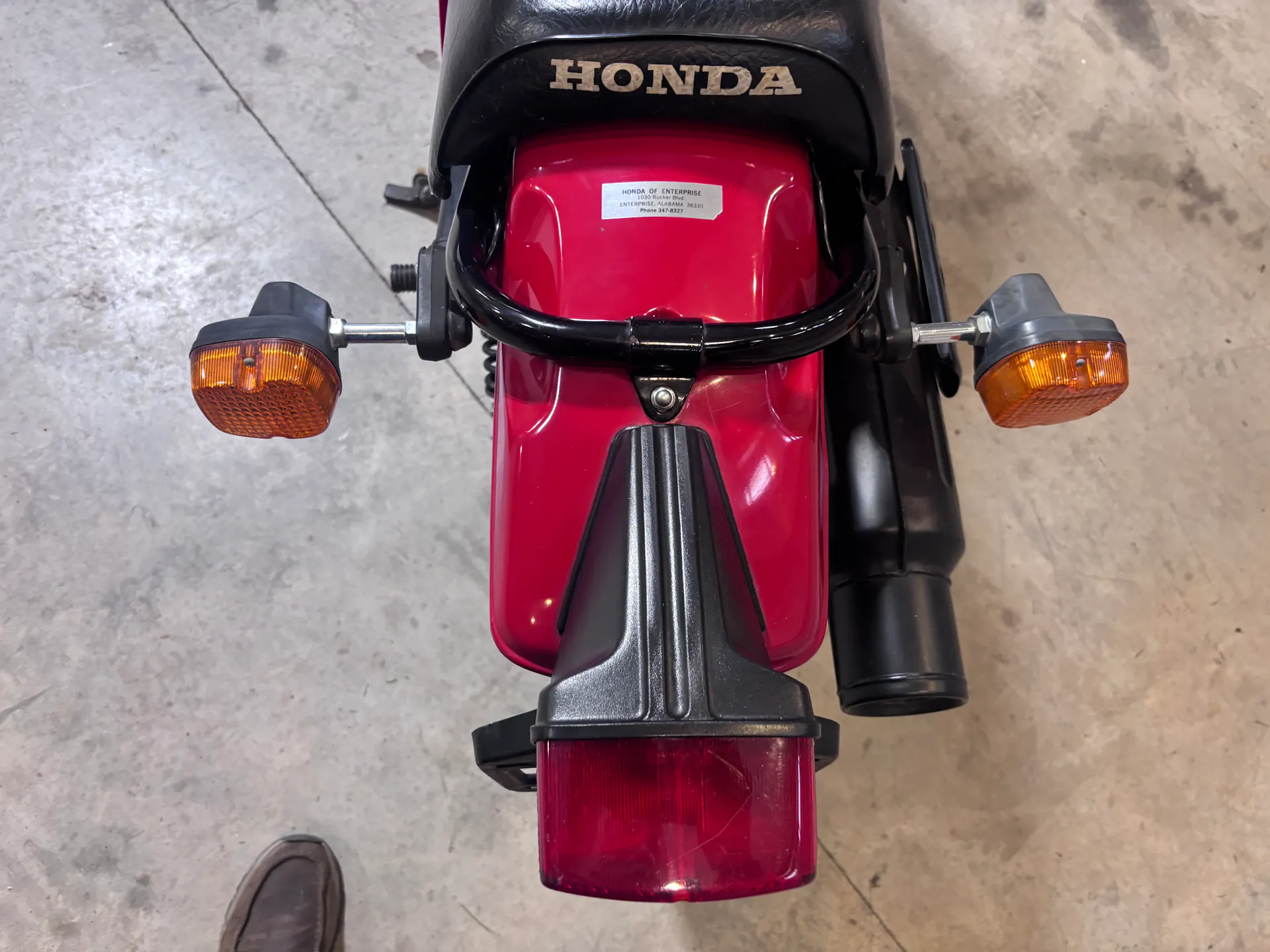 1980 Honda XL500S taillight top/rear fender