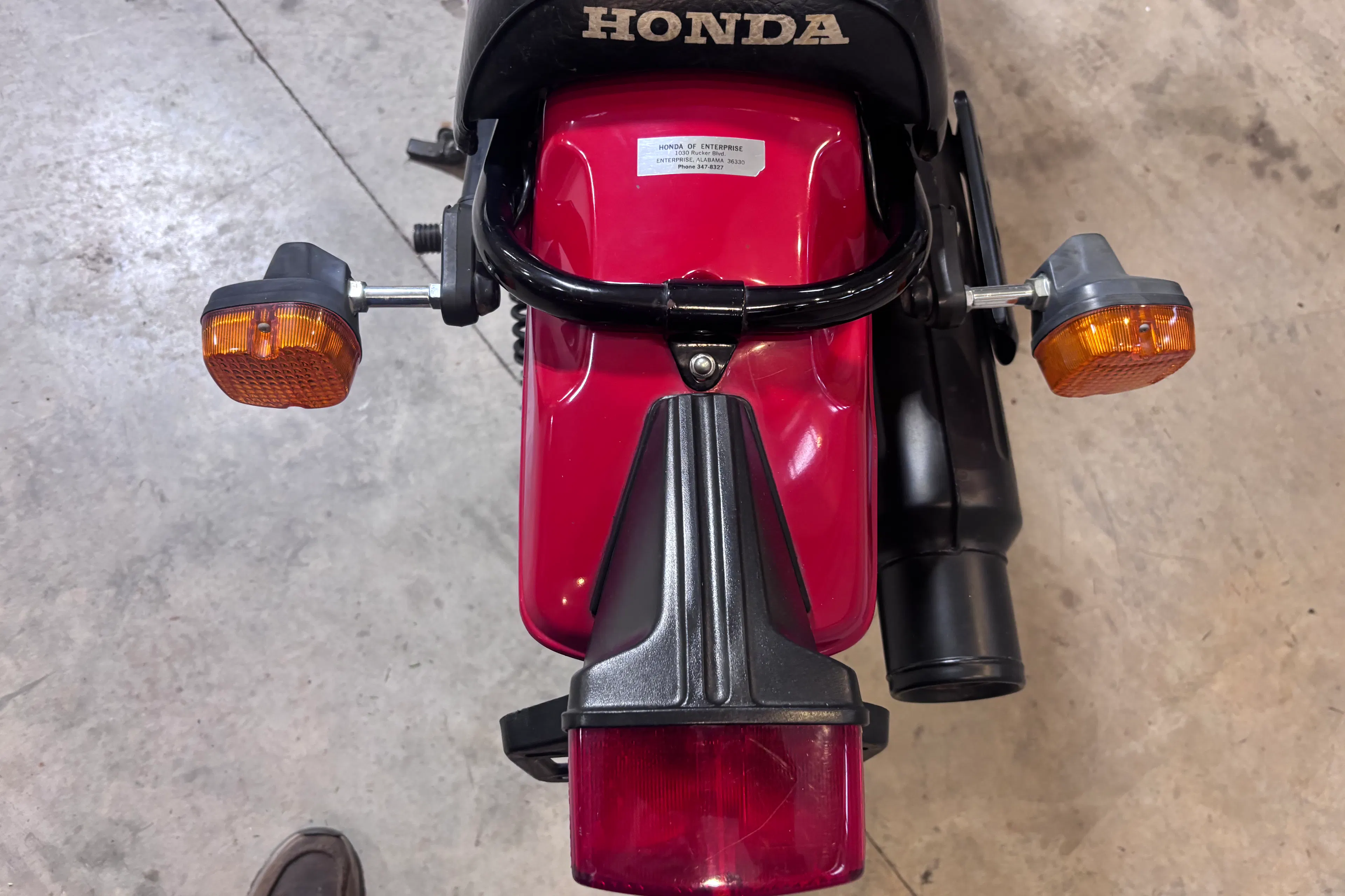 1980 Honda XL500S taillight top/rear fender