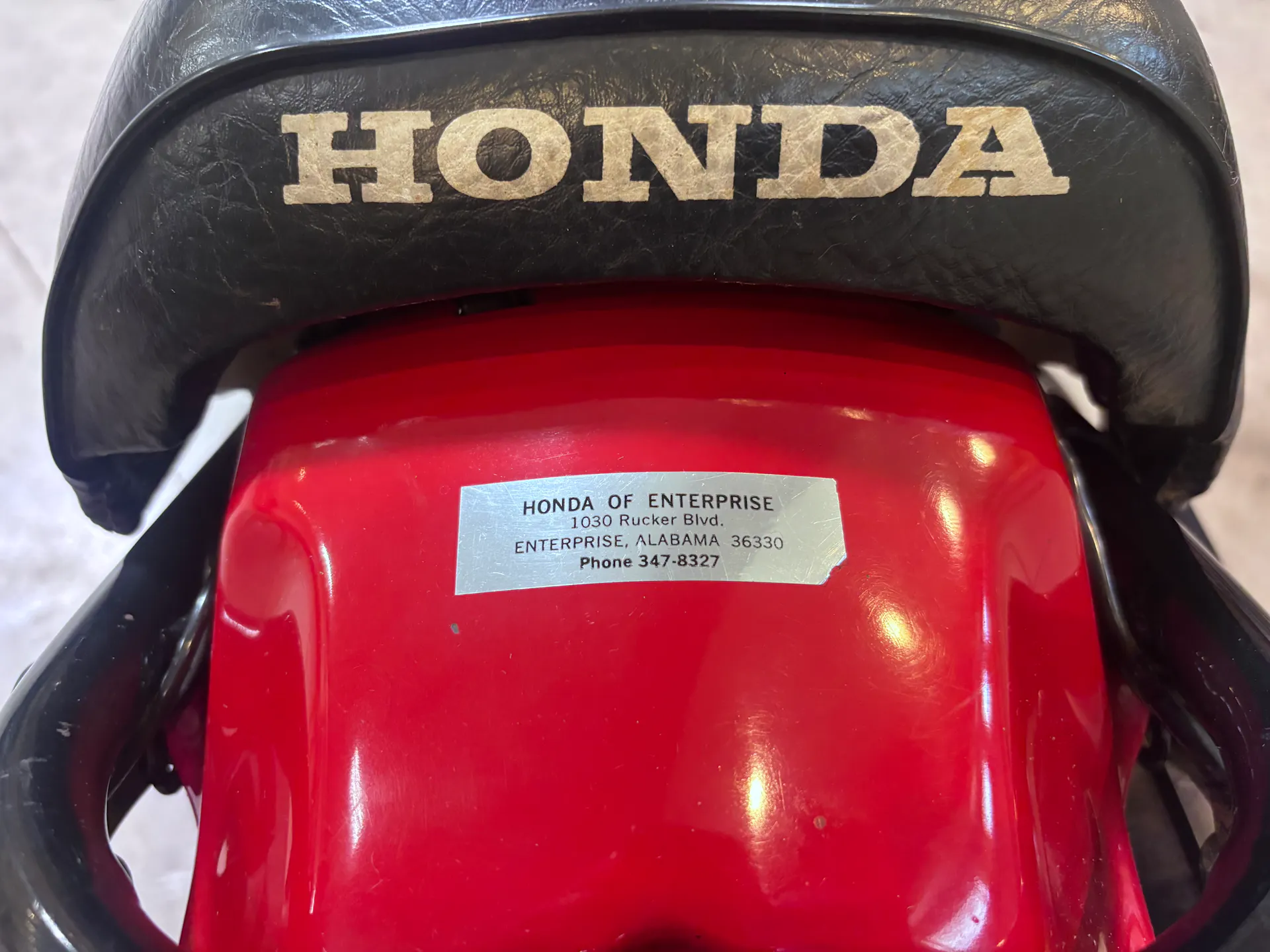 1980 Honda XL500S seat logo