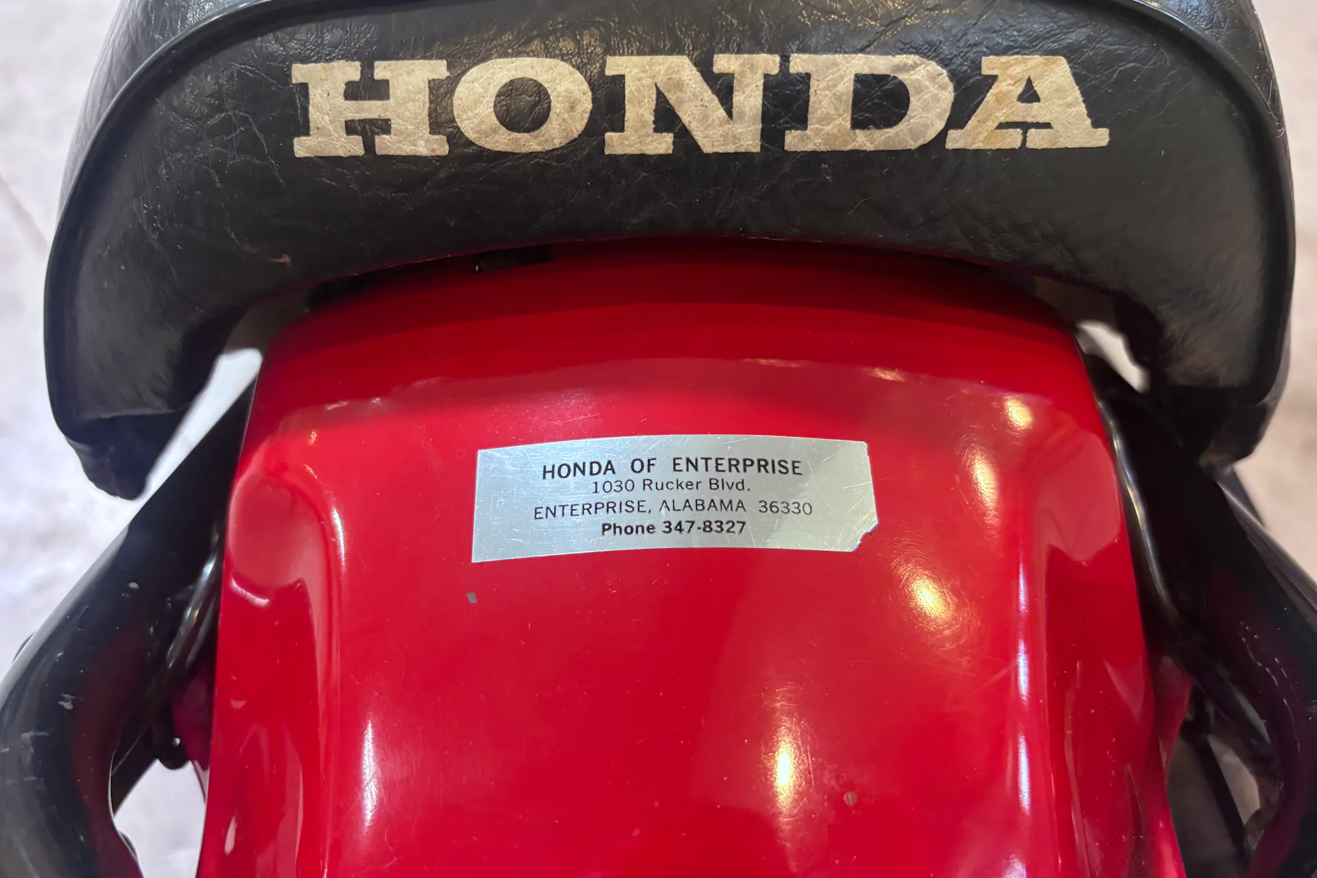 1980 Honda XL500S seat logo