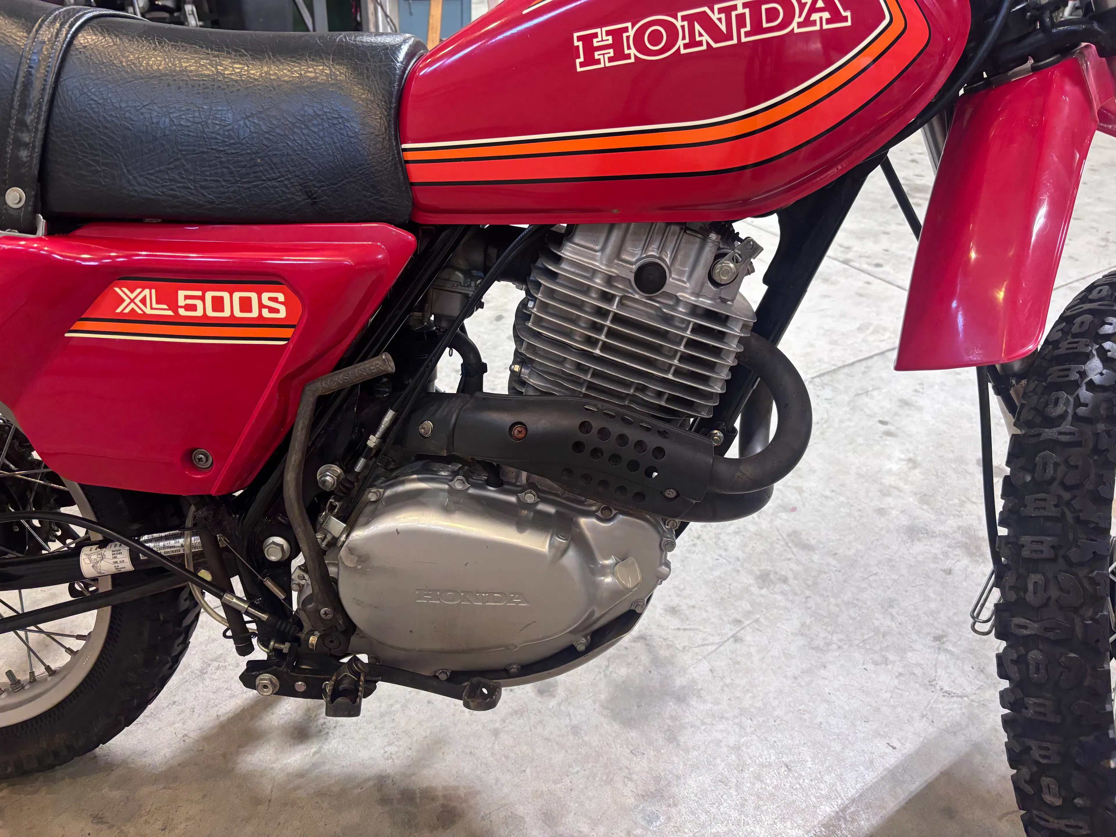 1980 Honda XL500S right side engine