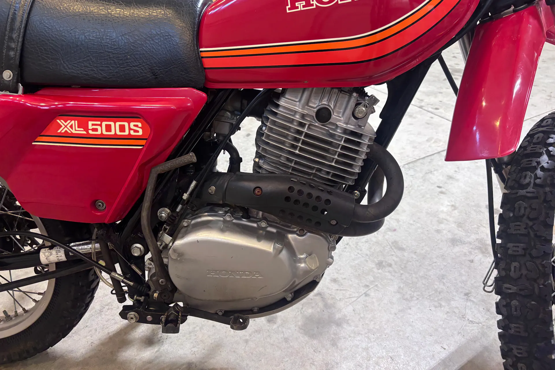 1980 Honda XL500S right side engine