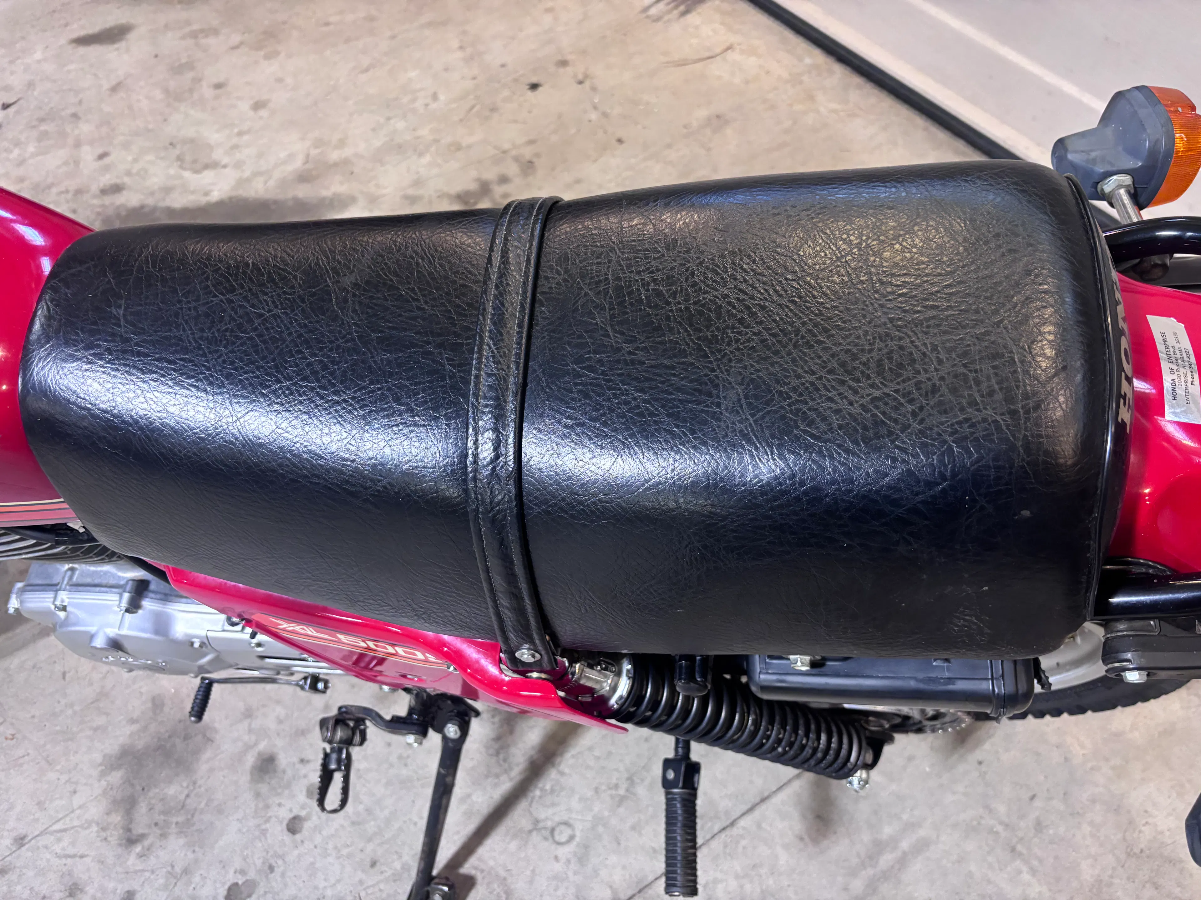 1980 Honda XL500S seat
