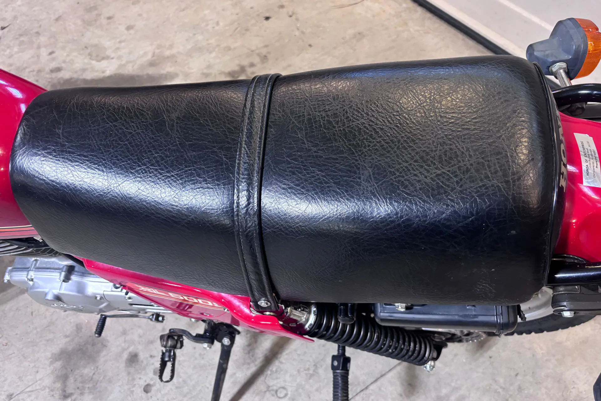 1980 Honda XL500S seat