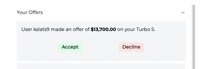 Pending Offer for Seller