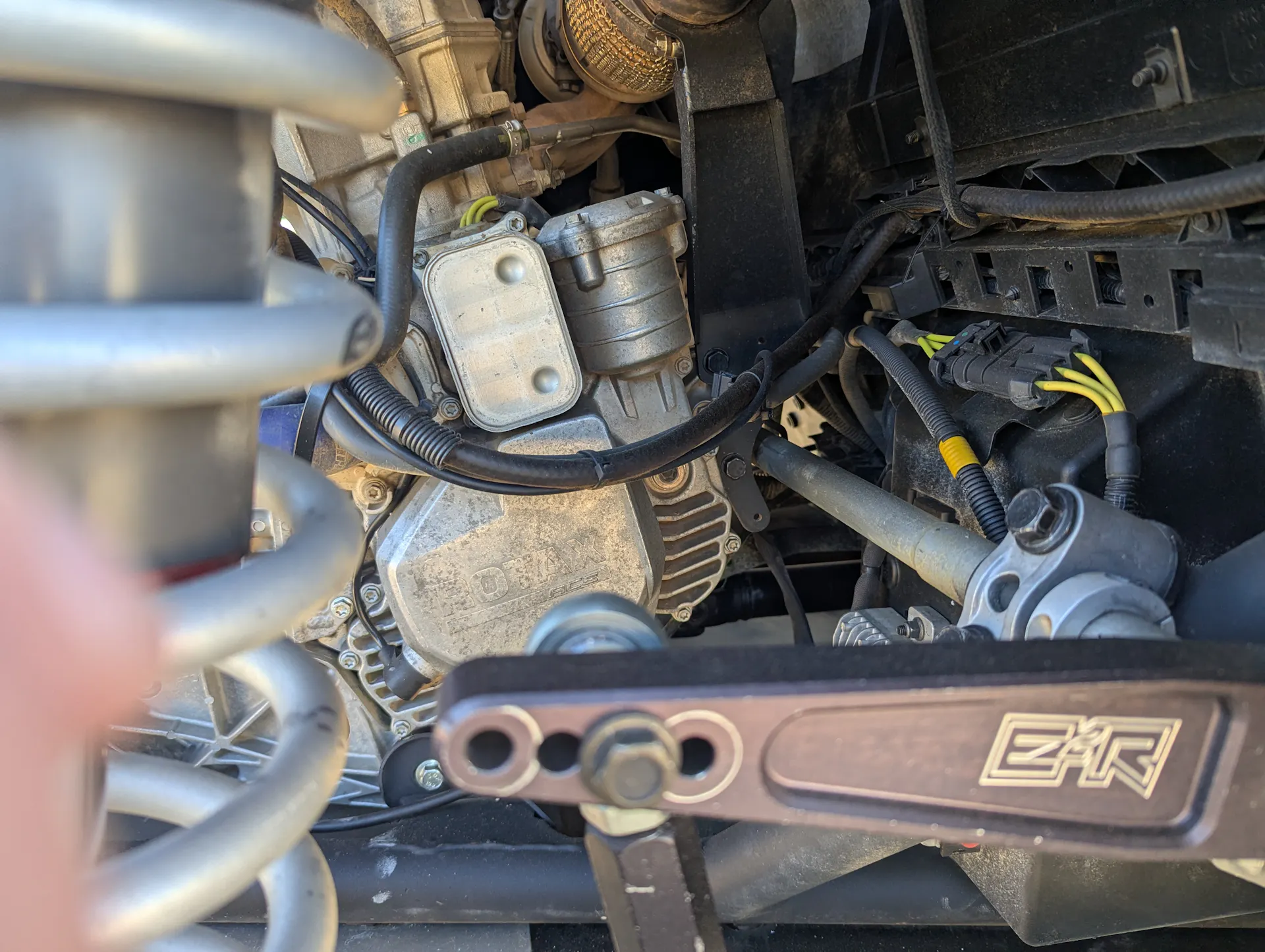 2023 Can-Am Maverick X3 X RS Turbo RR Race Car engine close