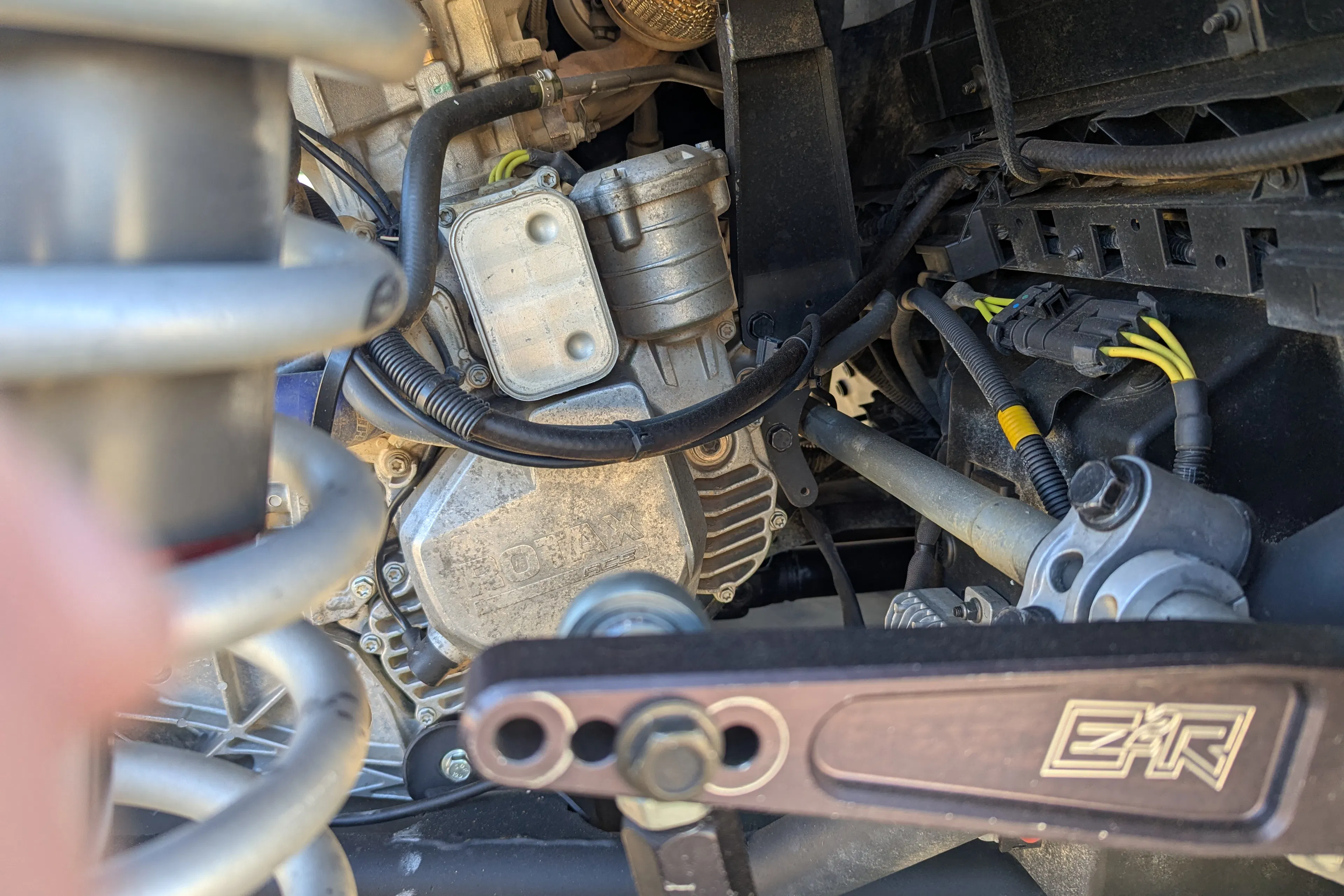 2023 Can-Am Maverick X3 X RS Turbo RR Race Car engine close