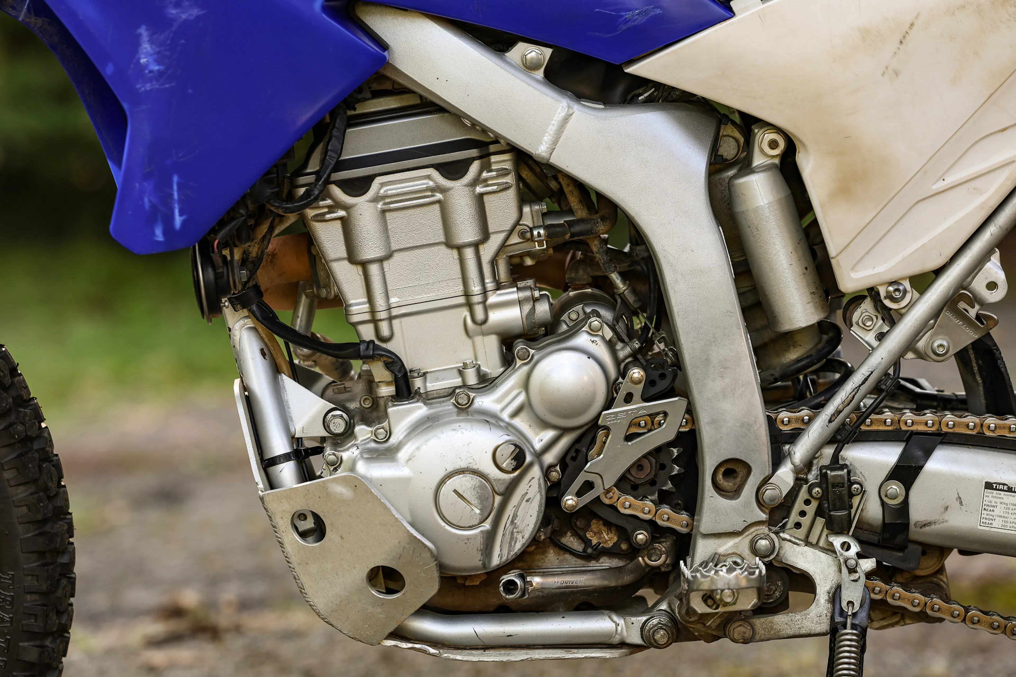2008 Yamaha WR250R left side engine