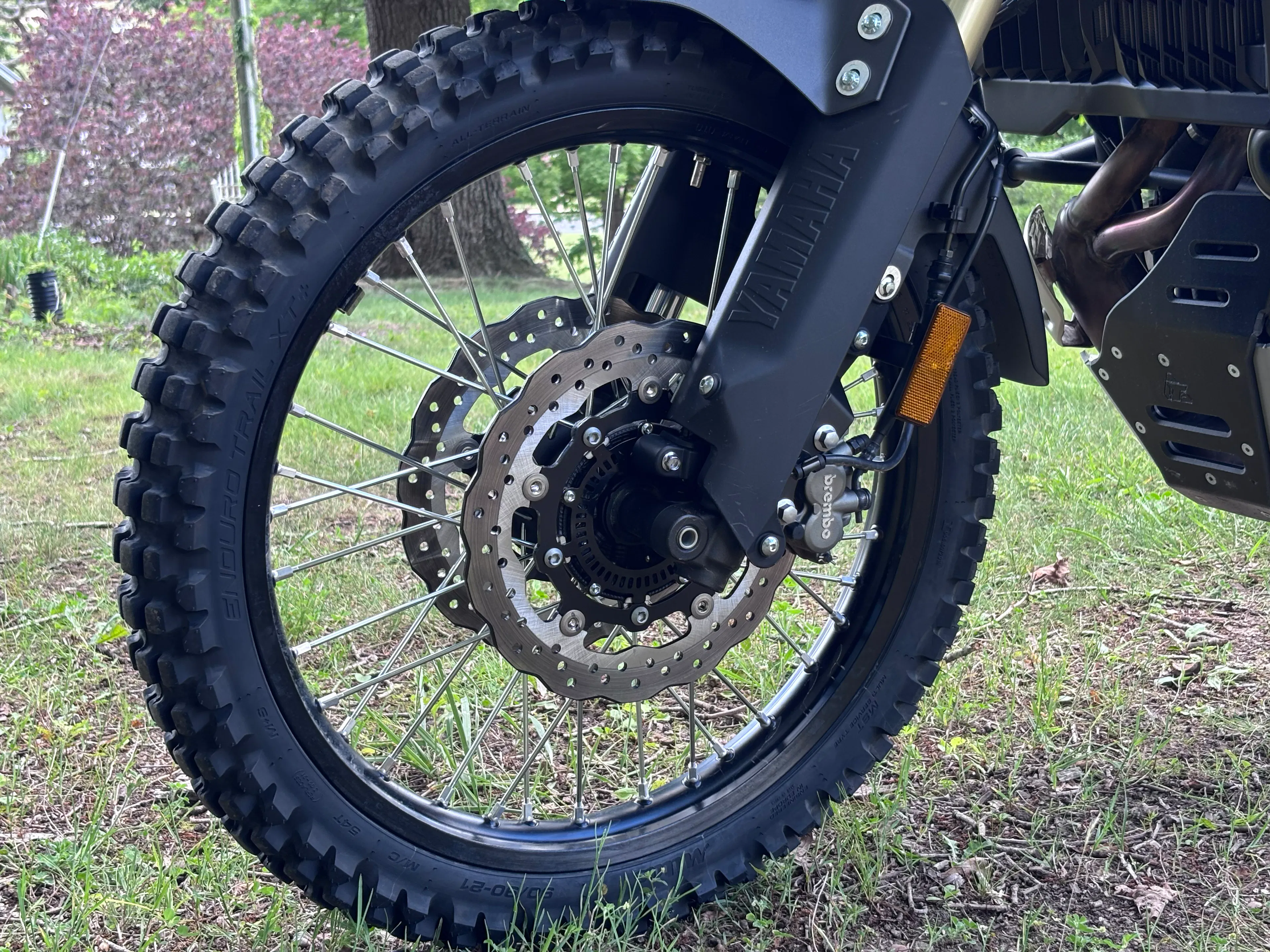 2024 Yamaha Tenere 700 front tire left side 3/4