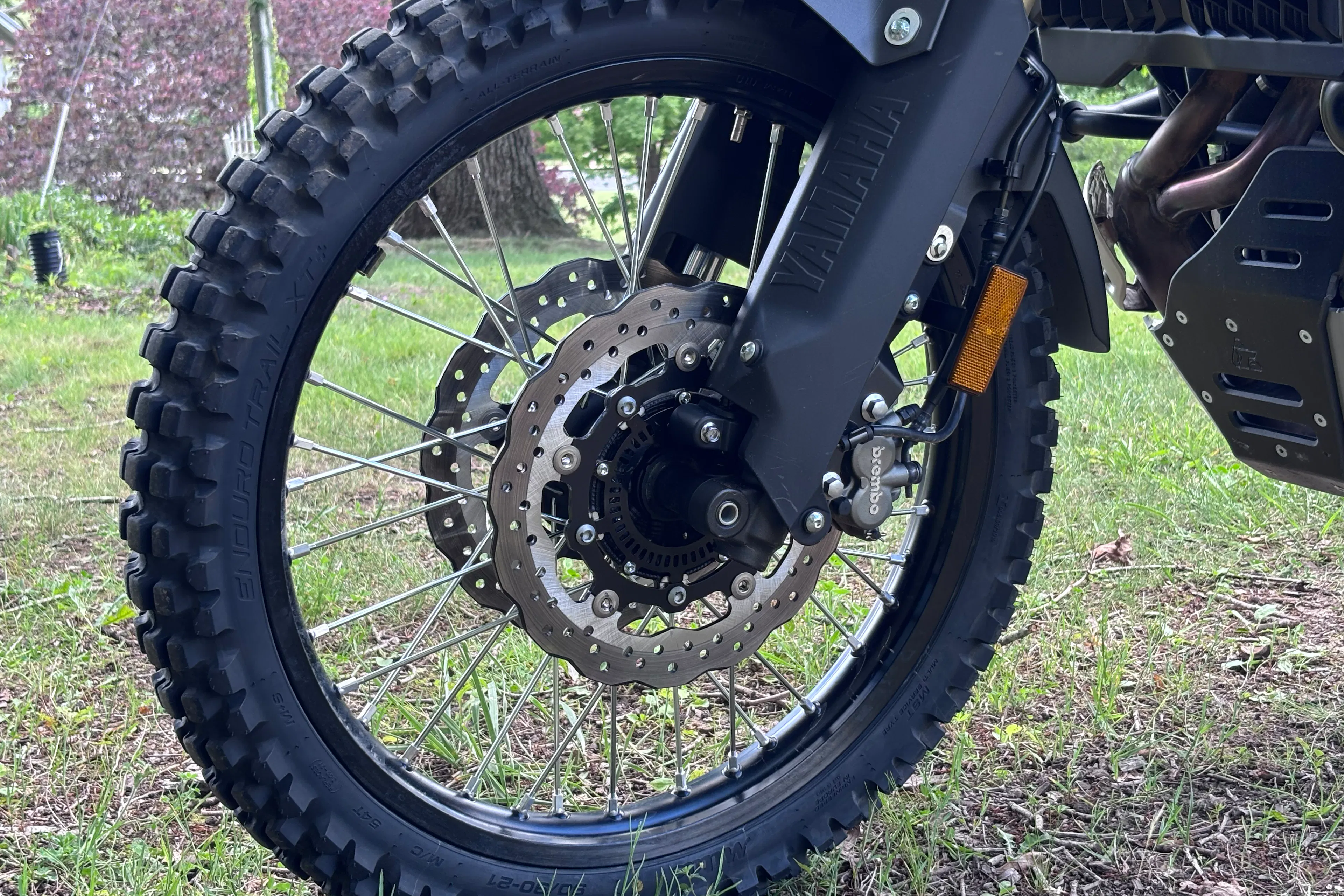 2024 Yamaha Tenere 700 front tire left side 3/4