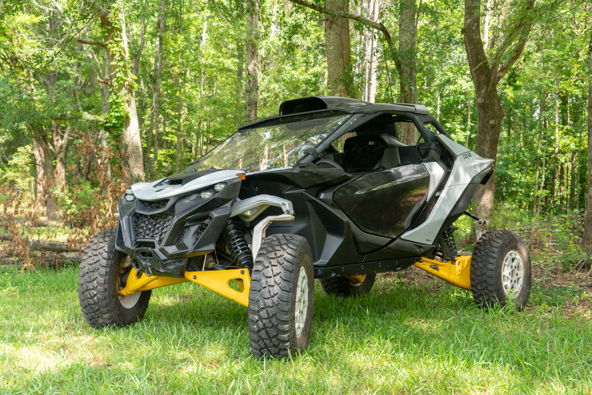 2024 Can-Am Maverick R front driver 3/4