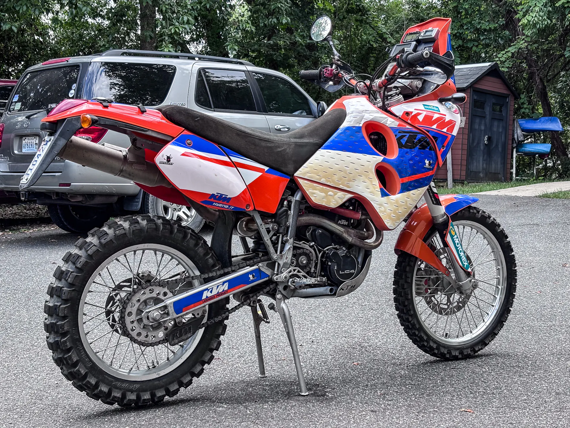 2001 KTM 640 Adventure right rear 3/4