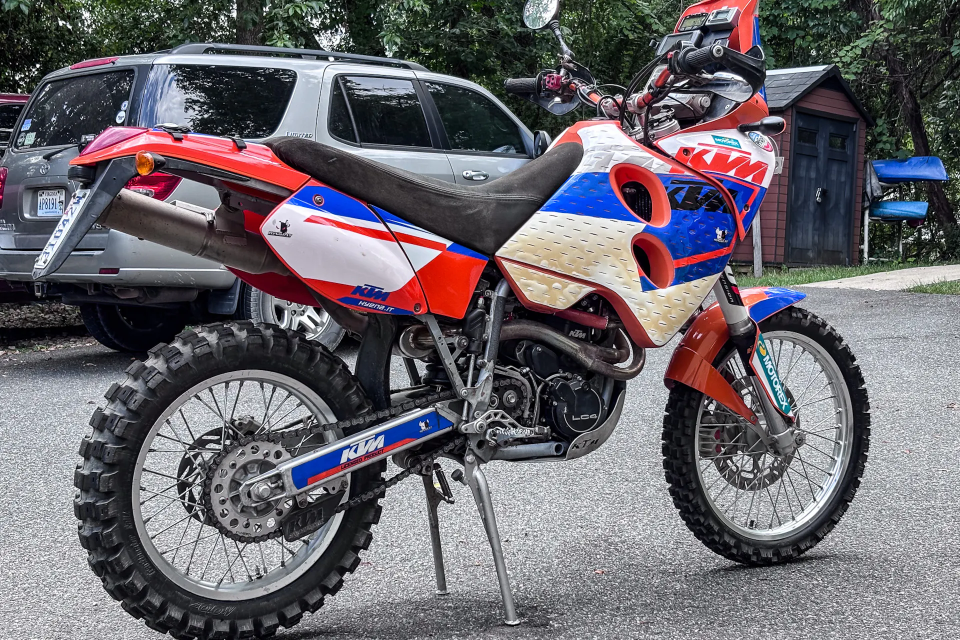 2001 KTM 640 Adventure right rear 3/4