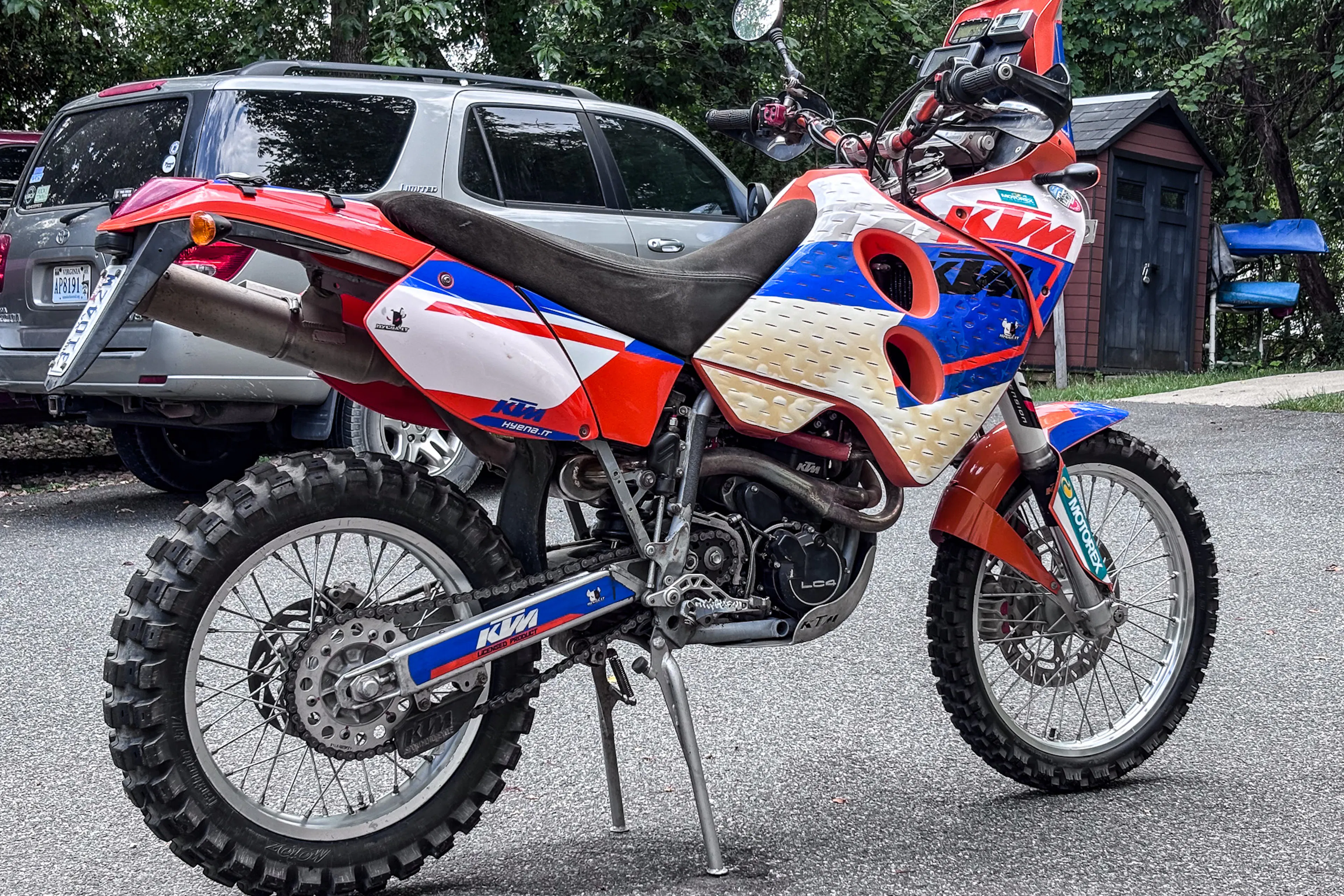 2001 KTM 640 Adventure right rear 3/4