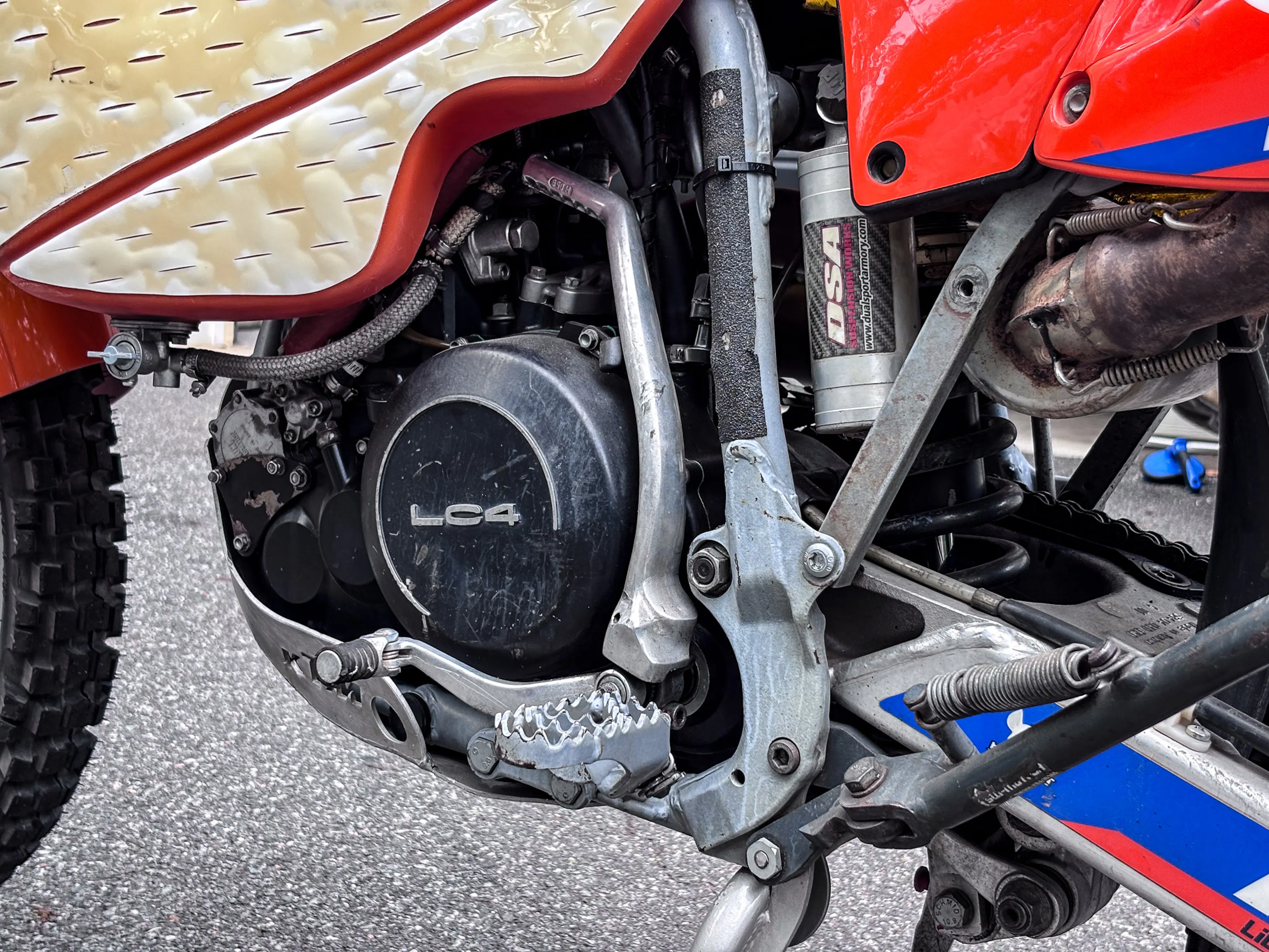 2001 KTM 640 Adventure left side engine