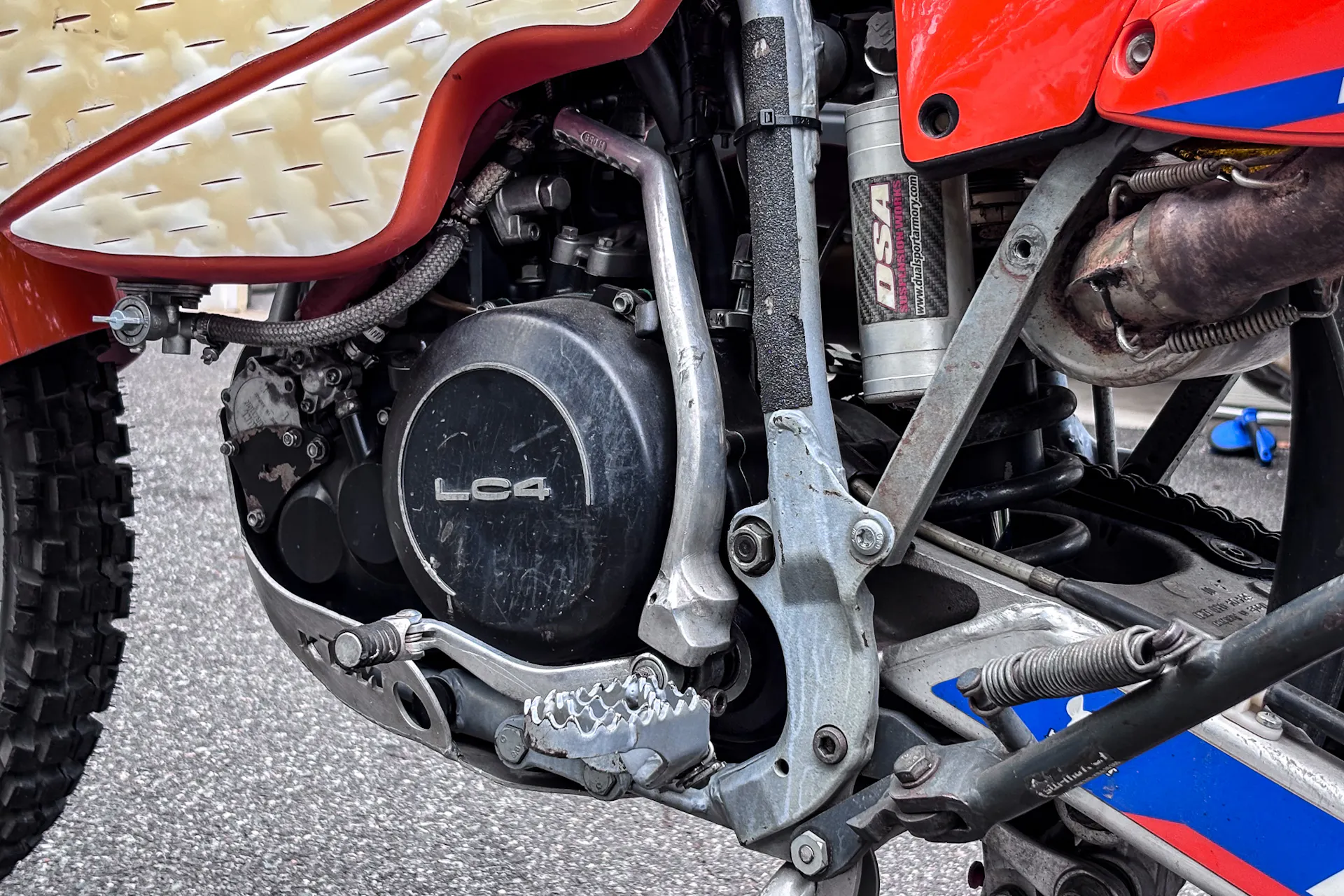 2001 KTM 640 Adventure left side engine