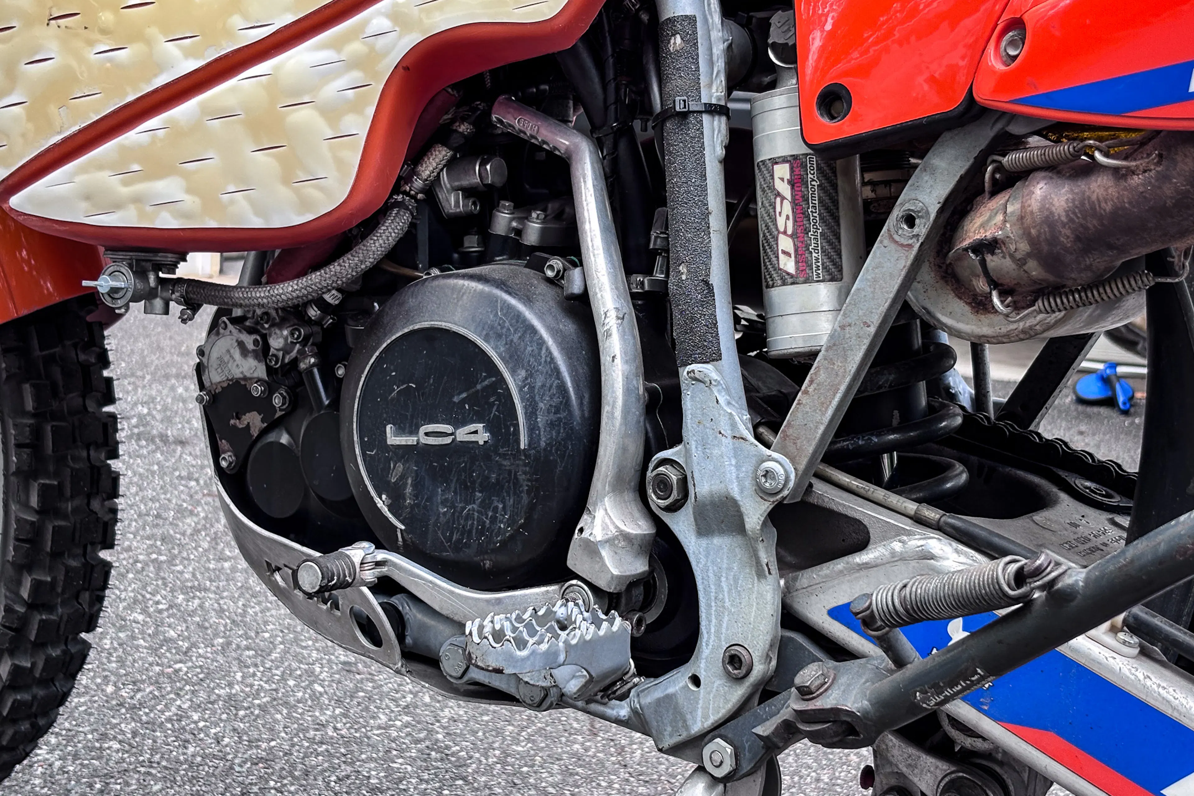 2001 KTM 640 Adventure left side engine