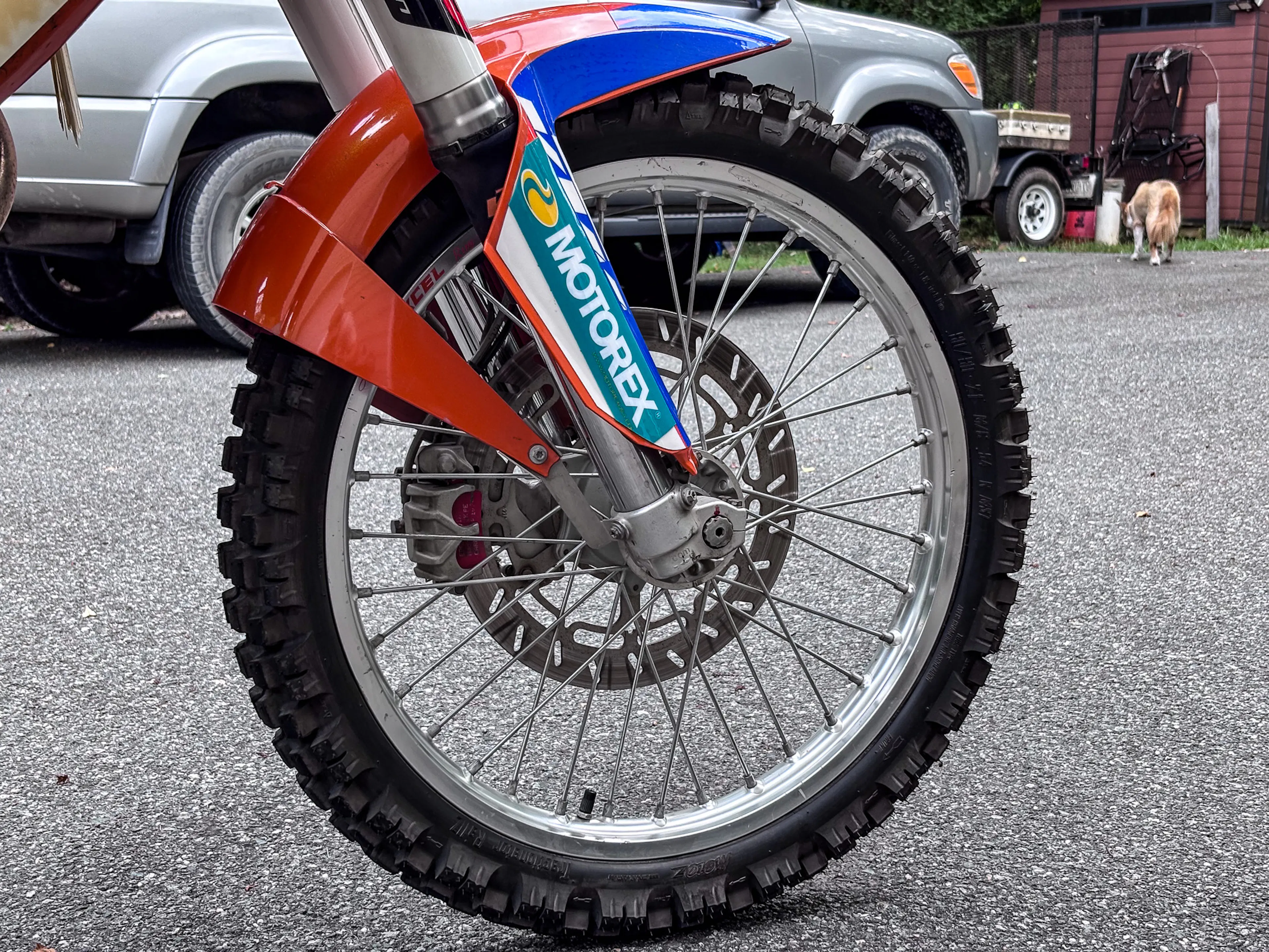 2001 KTM 640 Adventure front tire right rear