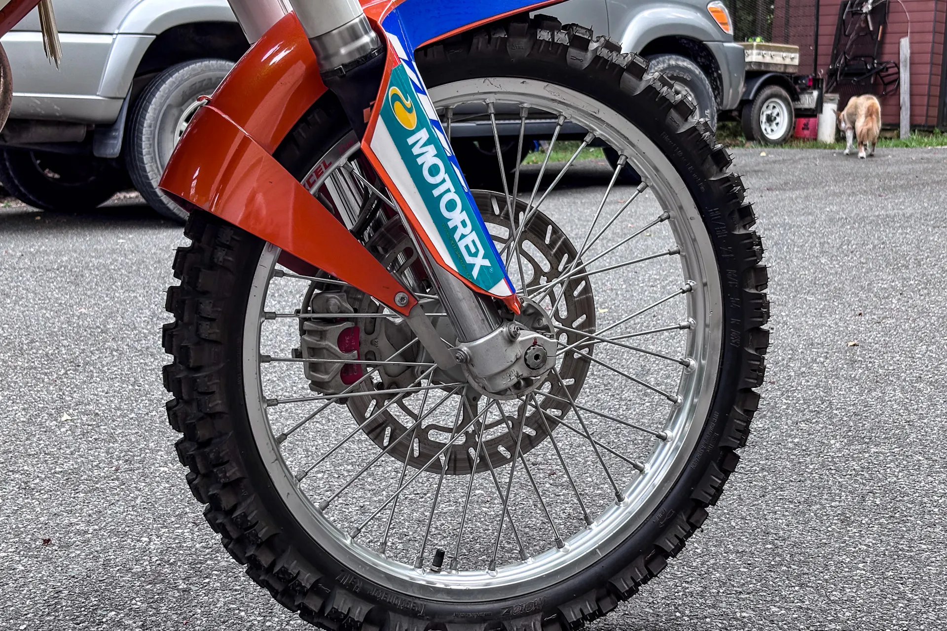 2001 KTM 640 Adventure front tire right rear