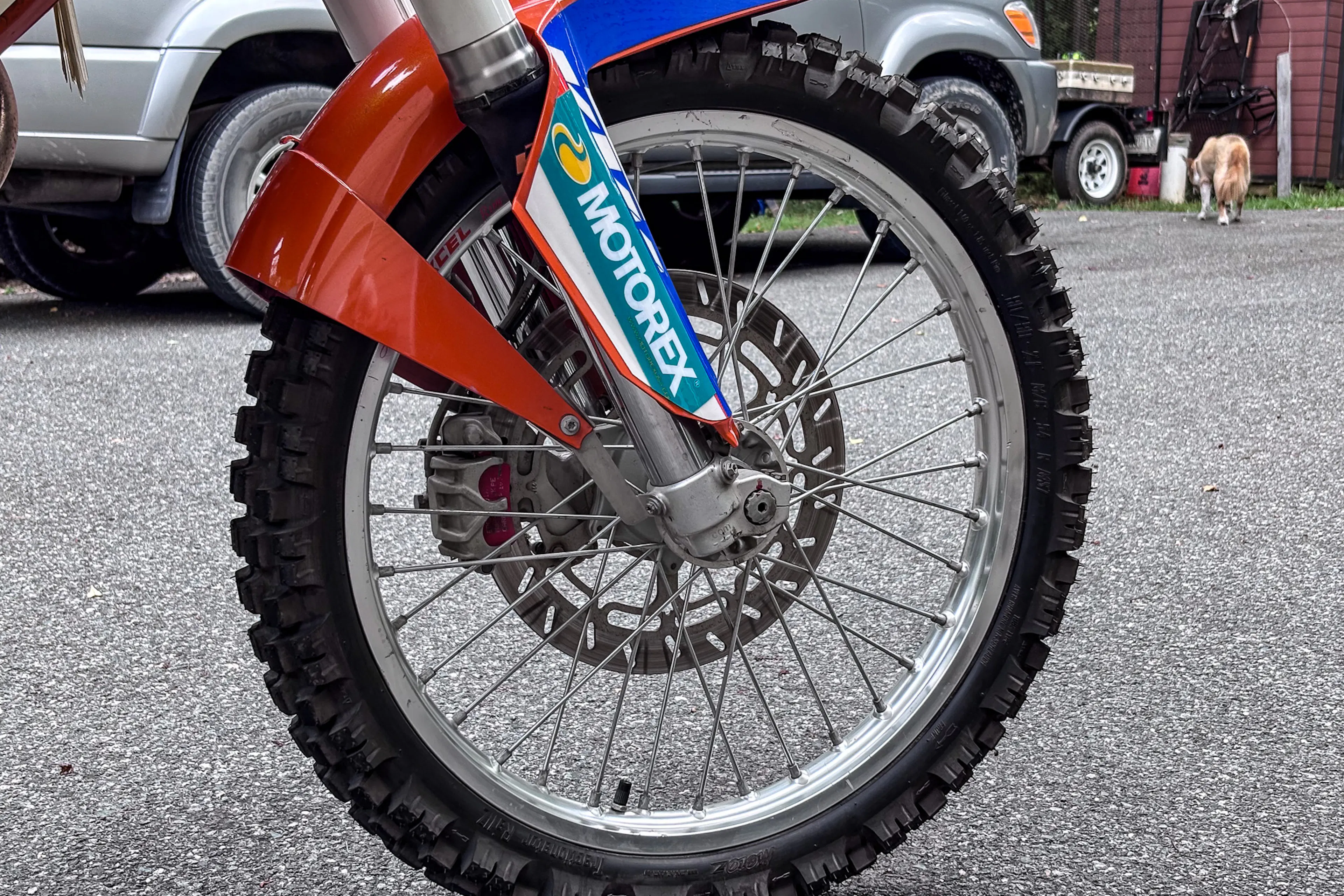 2001 KTM 640 Adventure front tire right rear