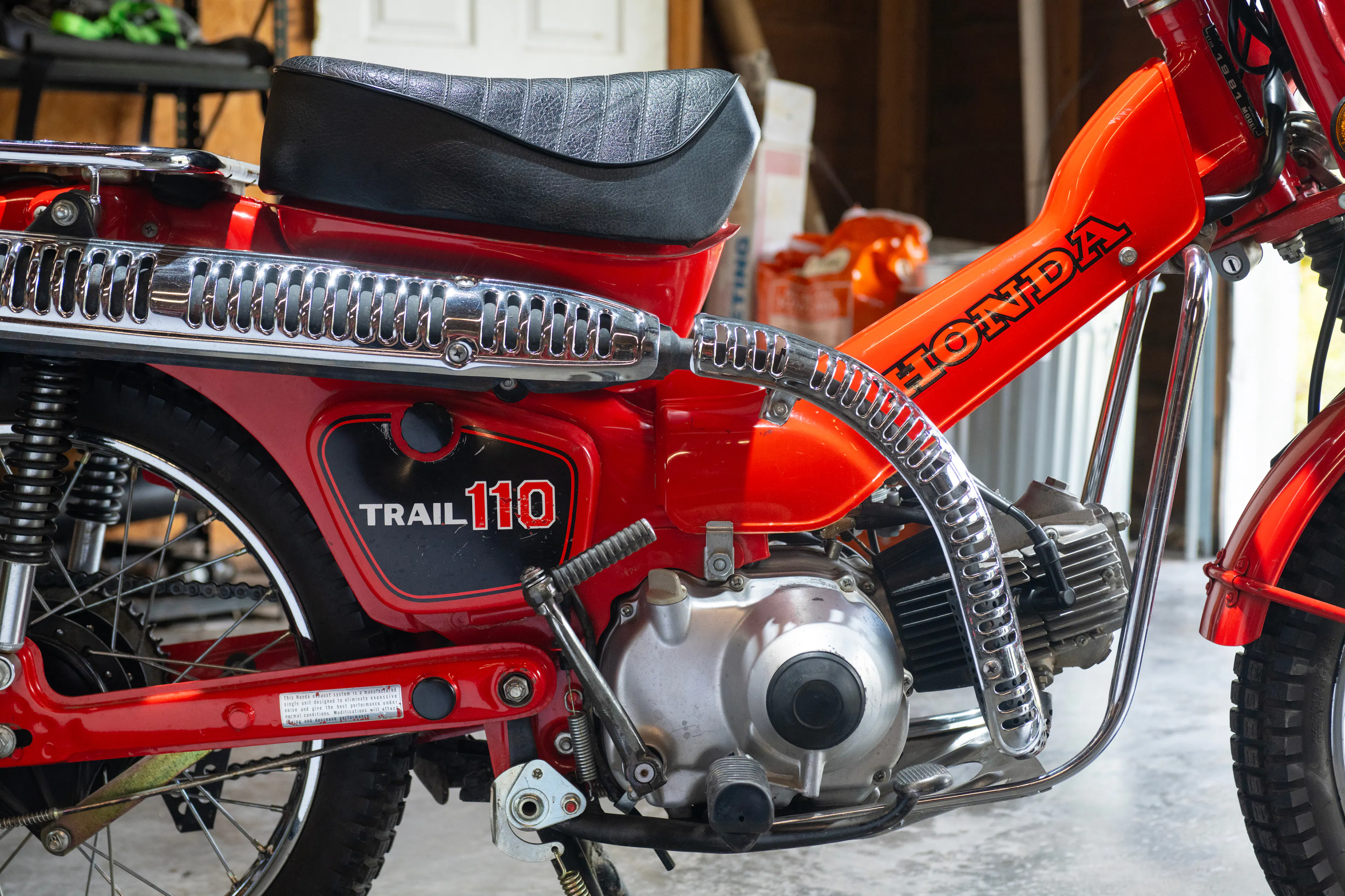 1981 Honda Trail 110 exhaust/right side