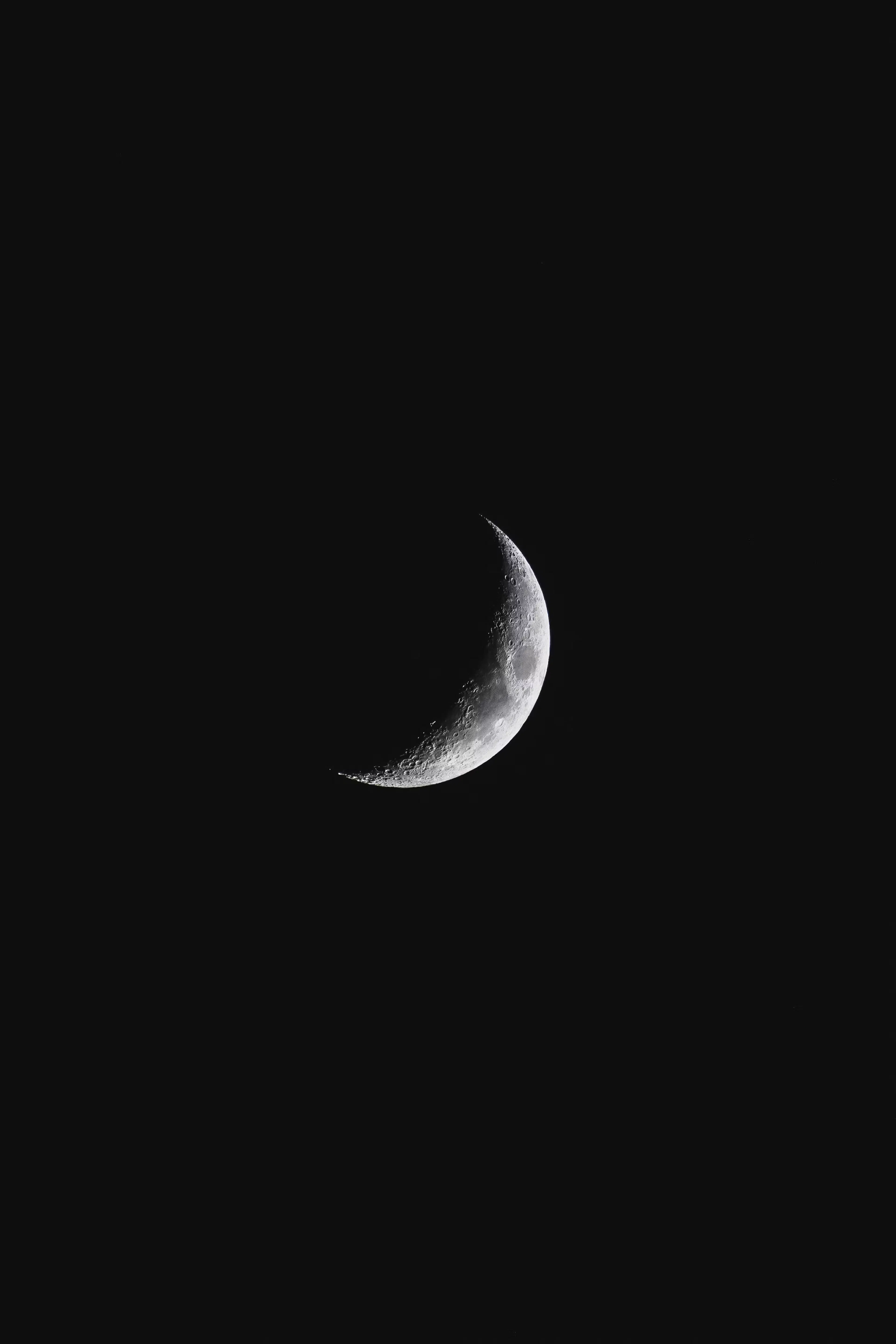 Crescent moon, portrait orientation