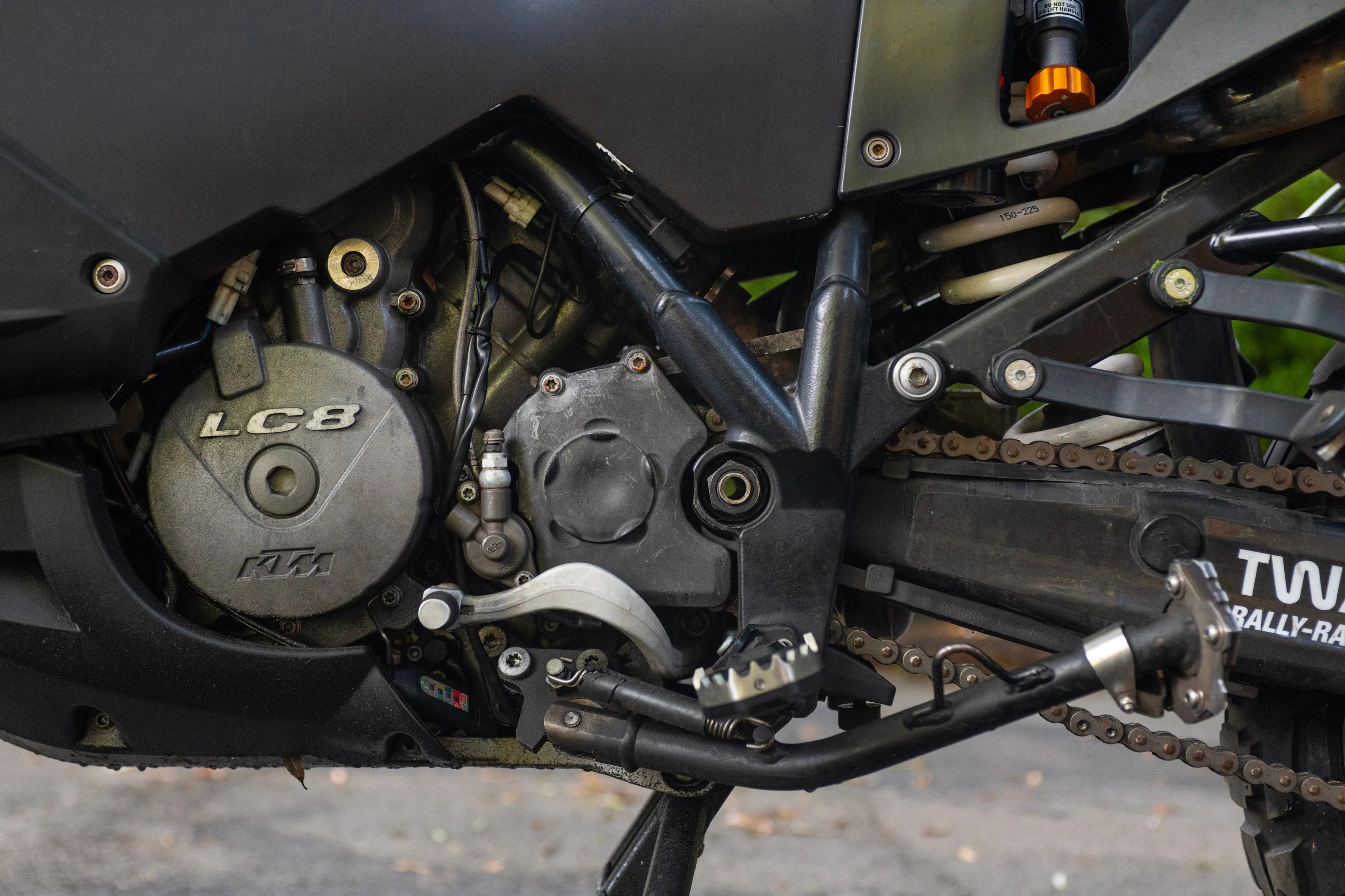 2010 KTM 990 Adventure left side engine