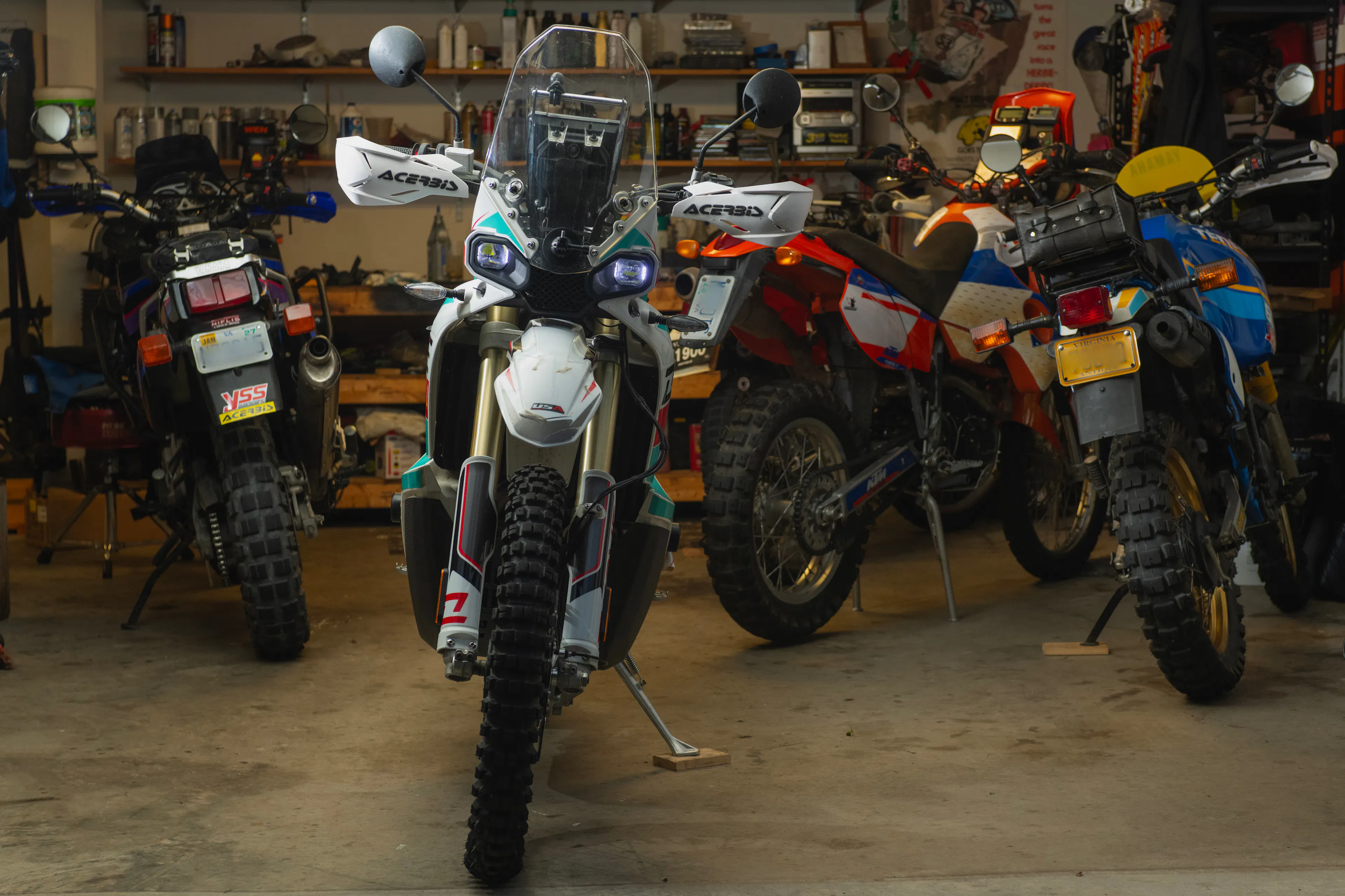 2024 Kove 450 Rally front lights on 